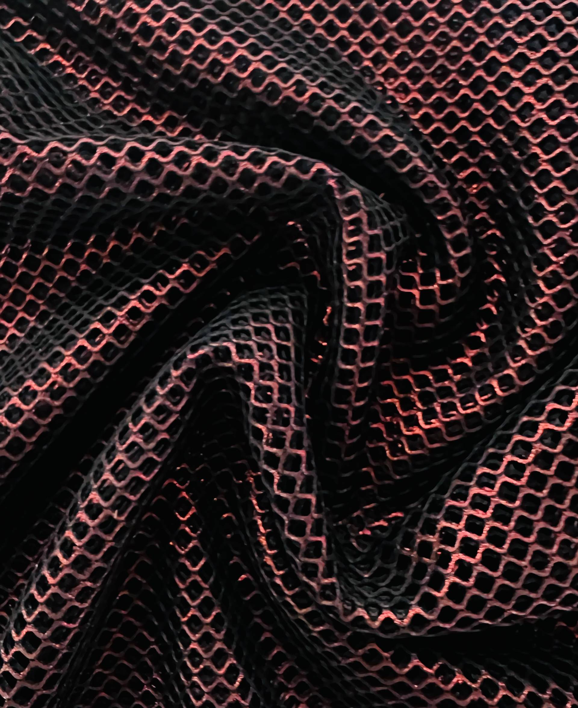 Rust Metallic Foiled Polyester Fishnet 