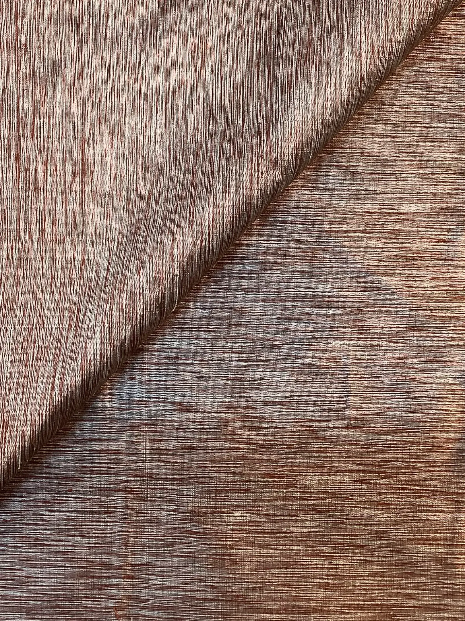 Heathered Silk Shantung in Brown/White
