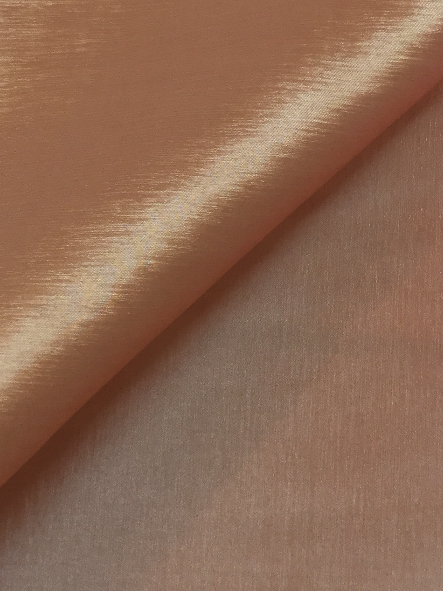 Iridescent Stretch Taffeta in Coral/Gold