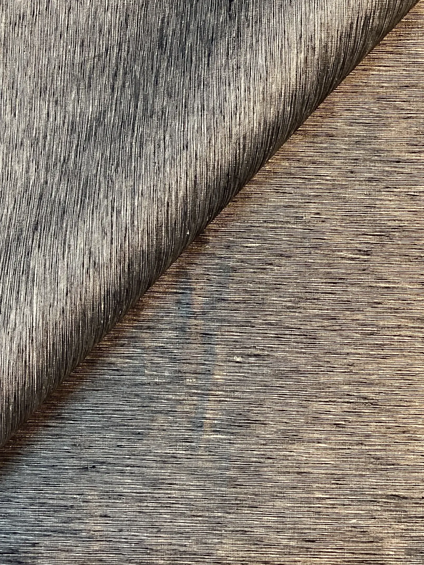 Heathered Silk Shantung in Black/Tan