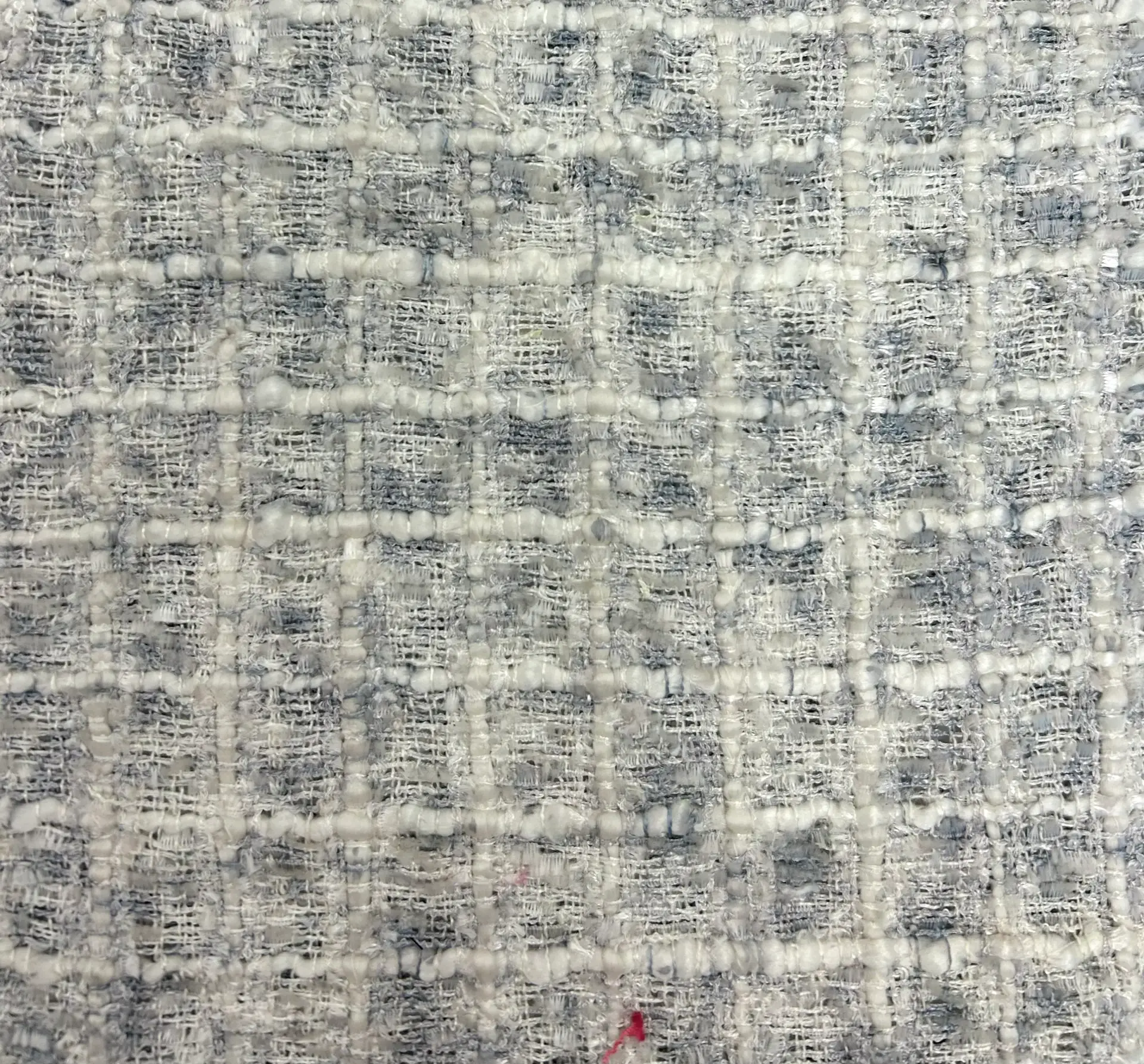 Rayon Polyester Blend Tweed in Dusty Blue & White