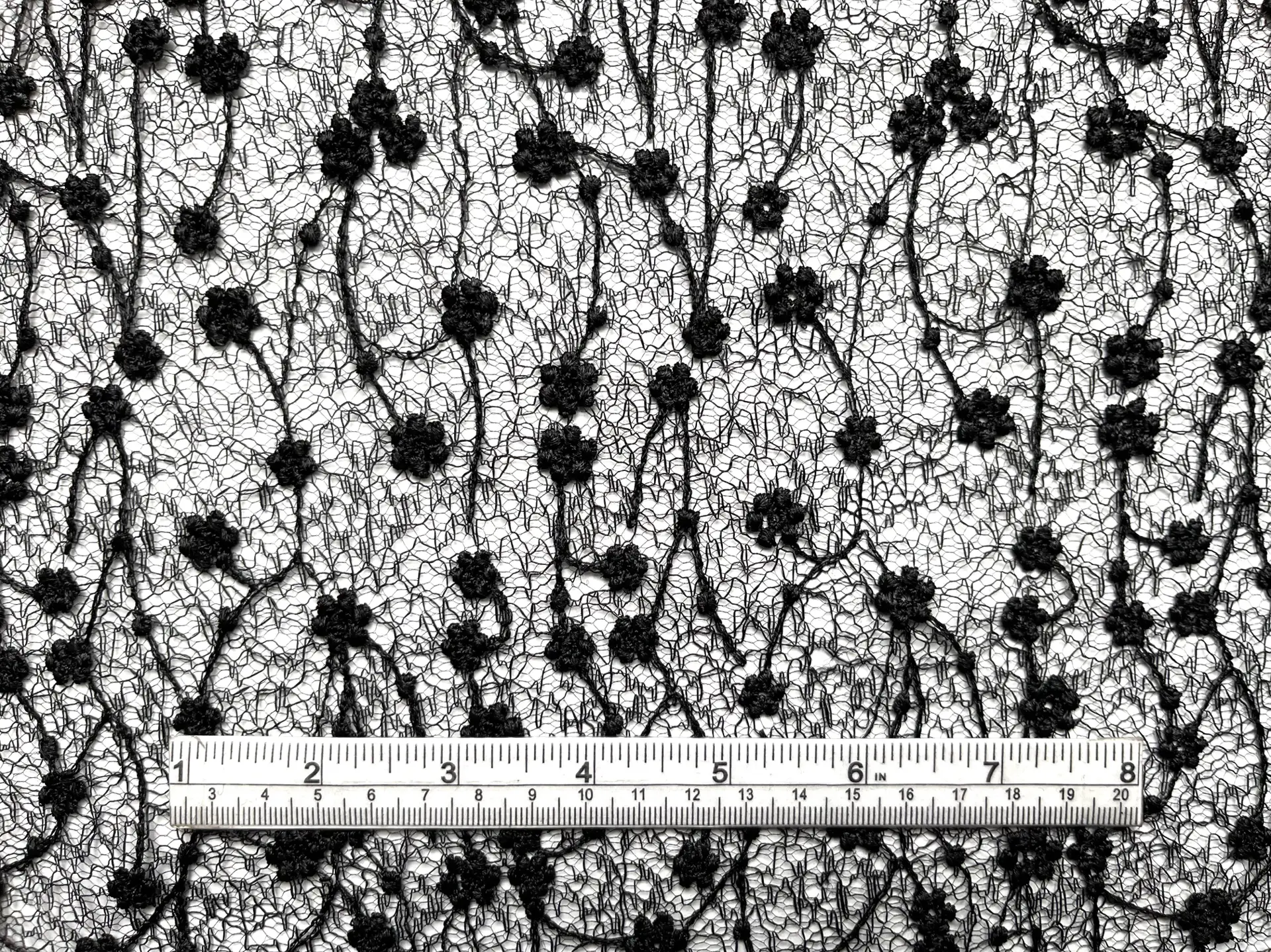 Embroidered Novelty Net in Black