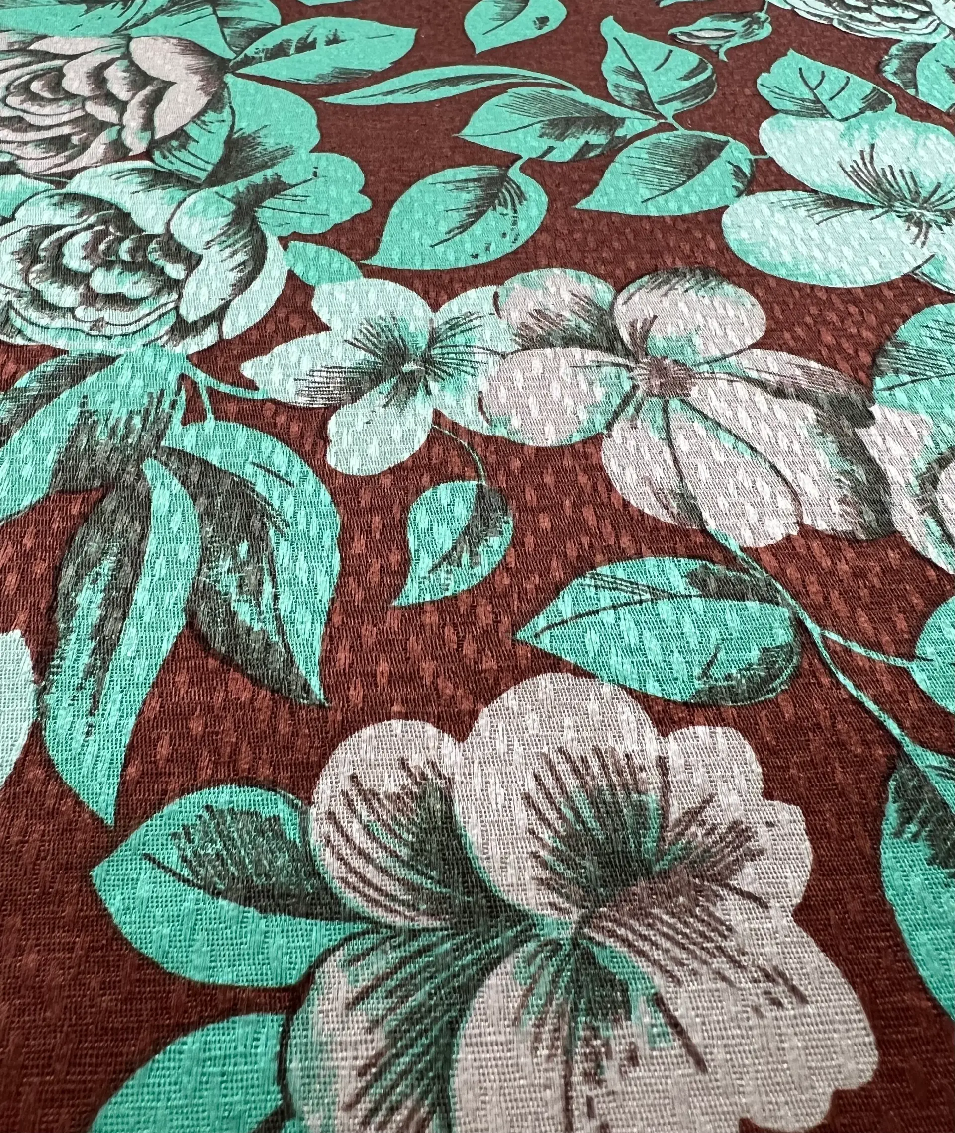 Italian Printed Silk & Wool Jacquard