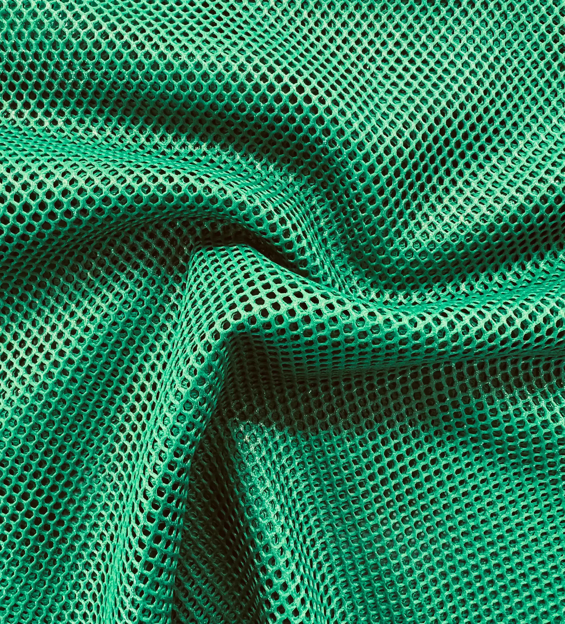 Metallic Silver Foiled Mesh in Jade Green