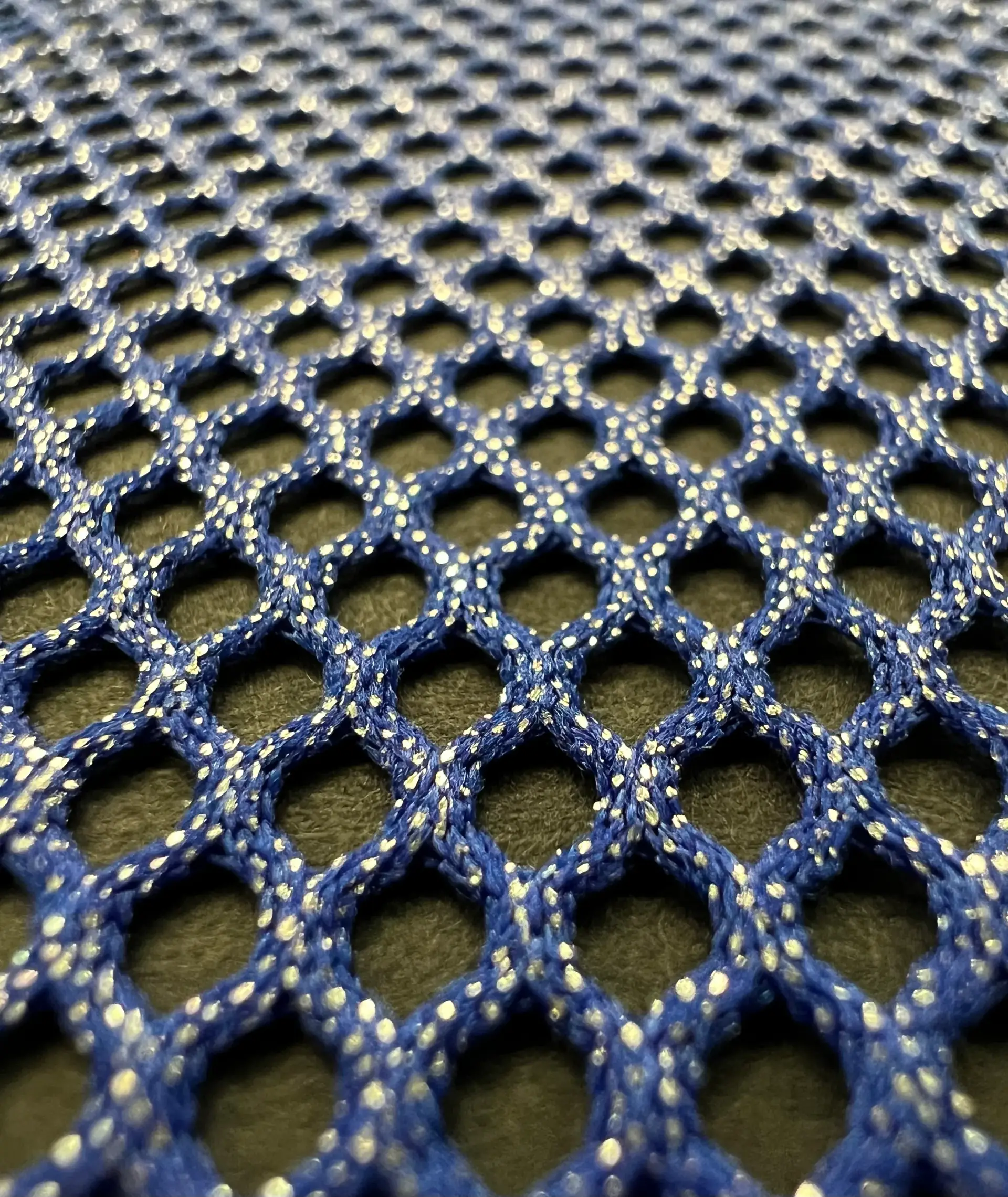 Metallic Silver Foiled Mesh in Royal Blue