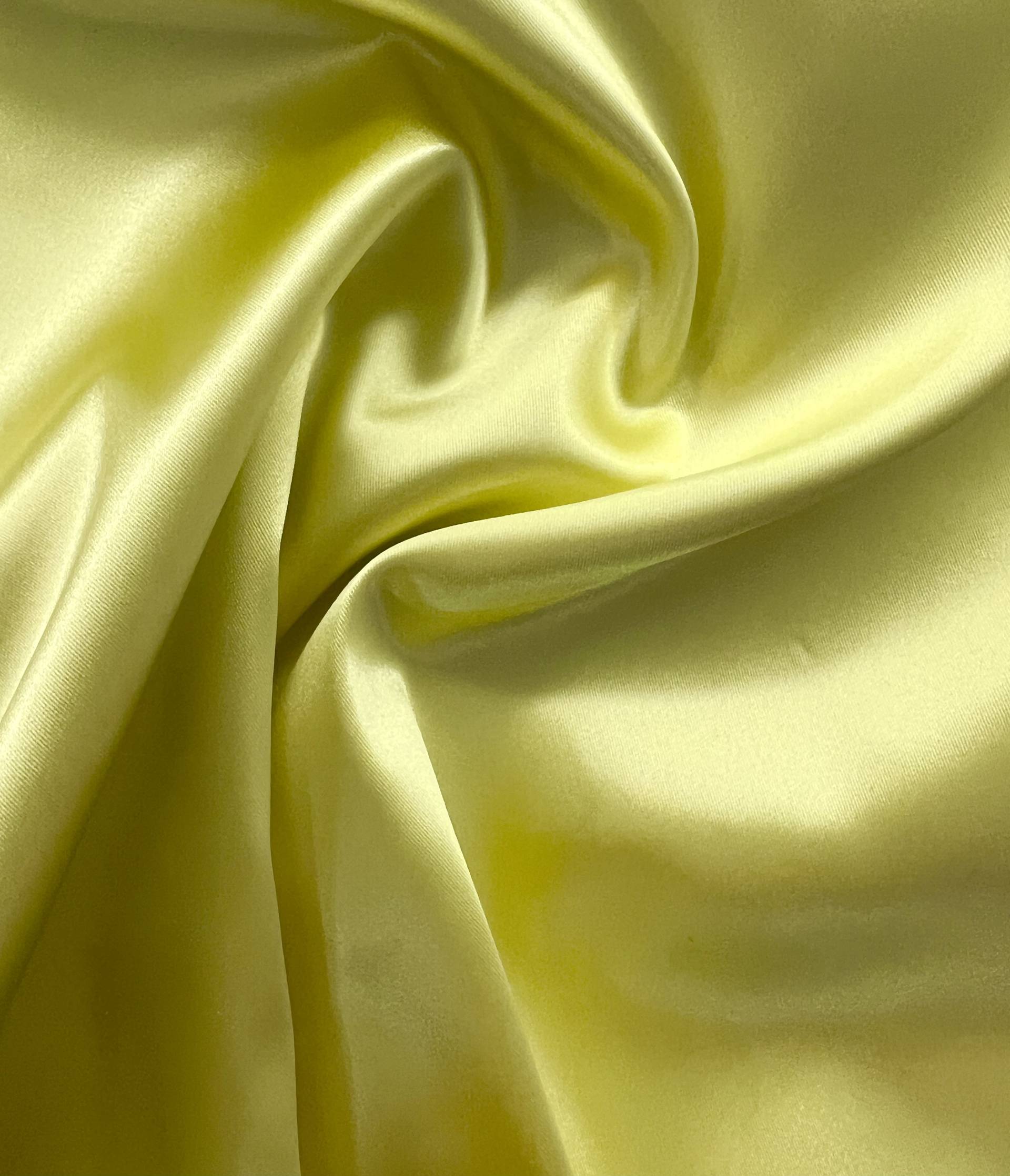 Italian Acetate Stretch Satin in Lemon Ice