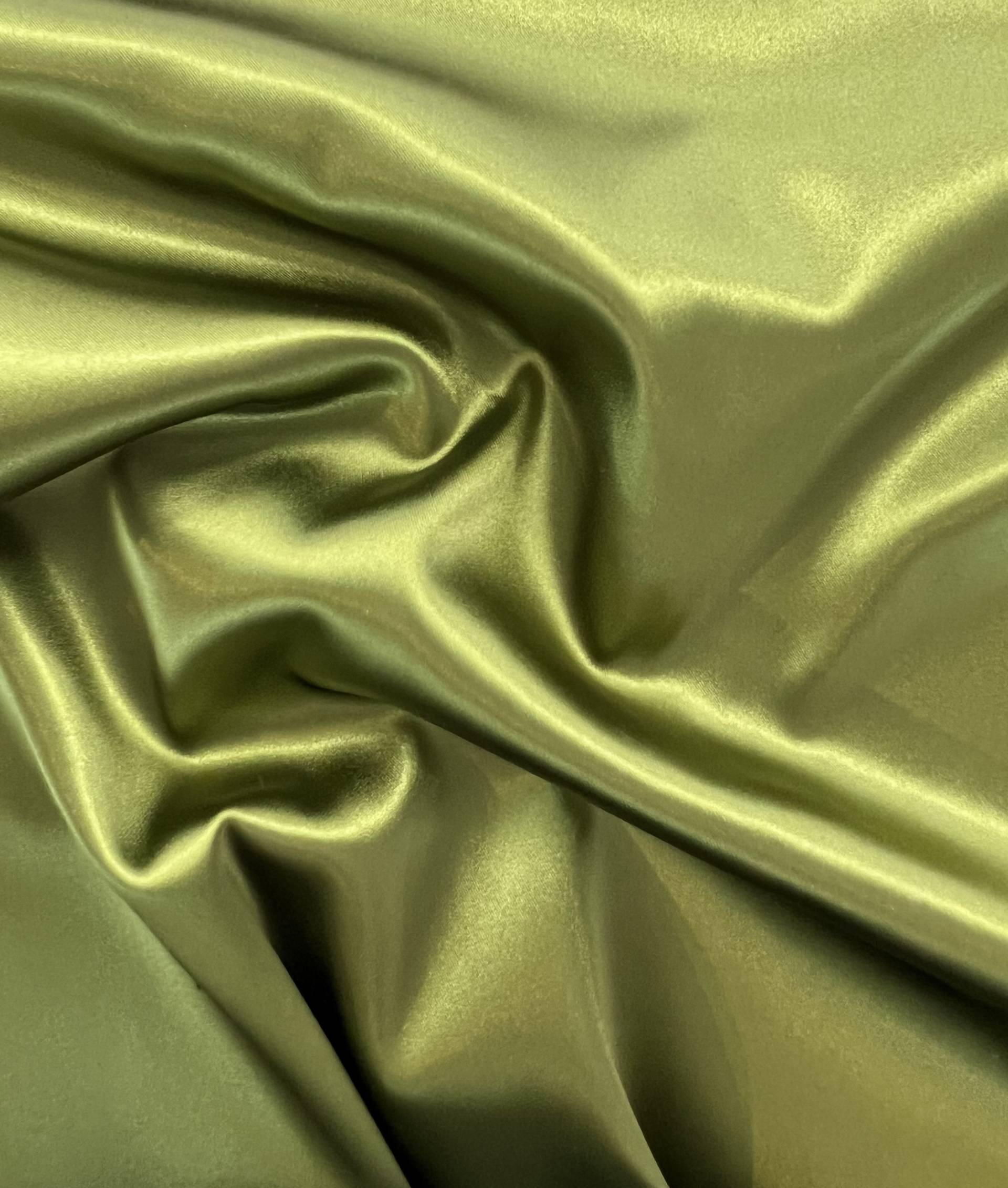 Italian Acetate Stretch Satin in Pickle
