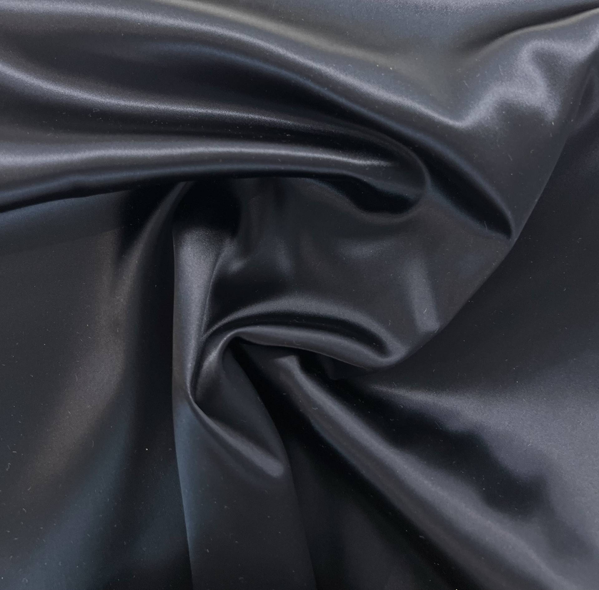 Italian Acetate Stretch Satin in Midnight