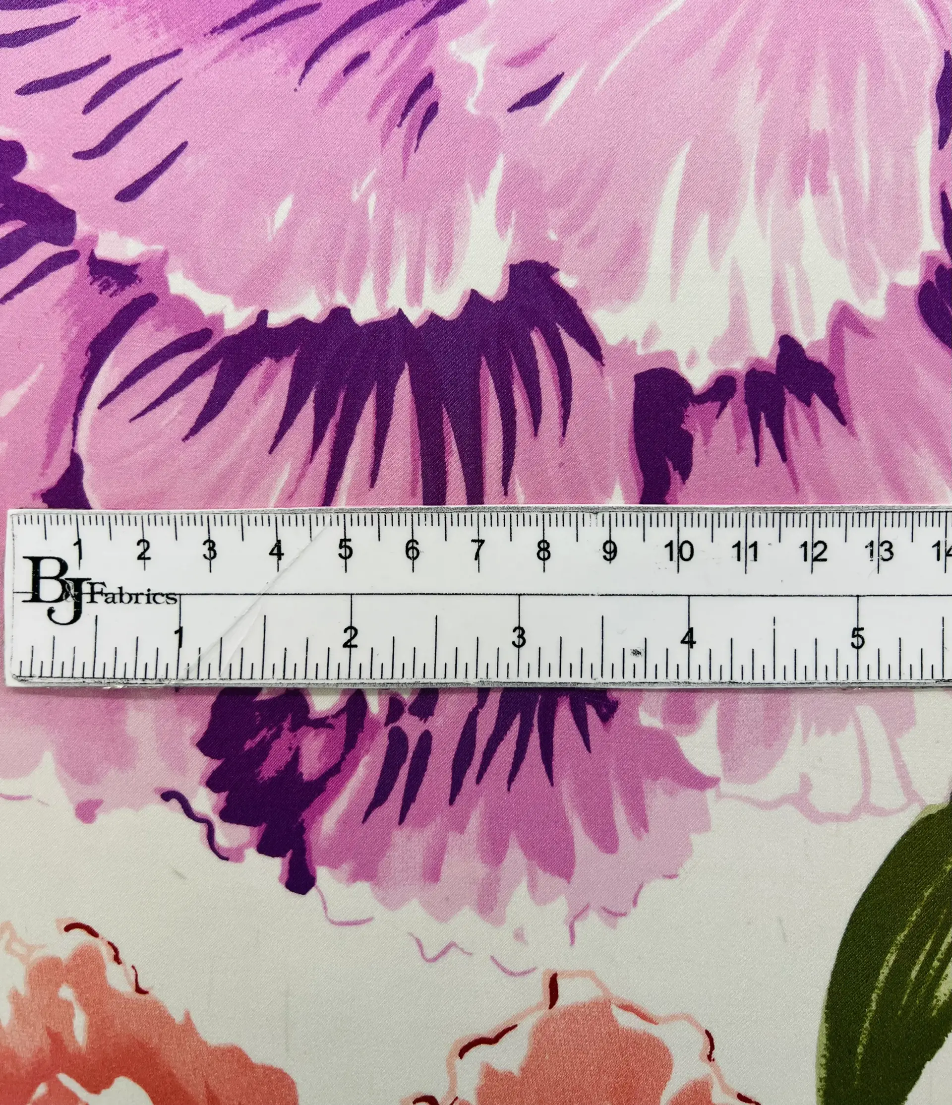 Printed Silk Charmeuse Floral in White Background