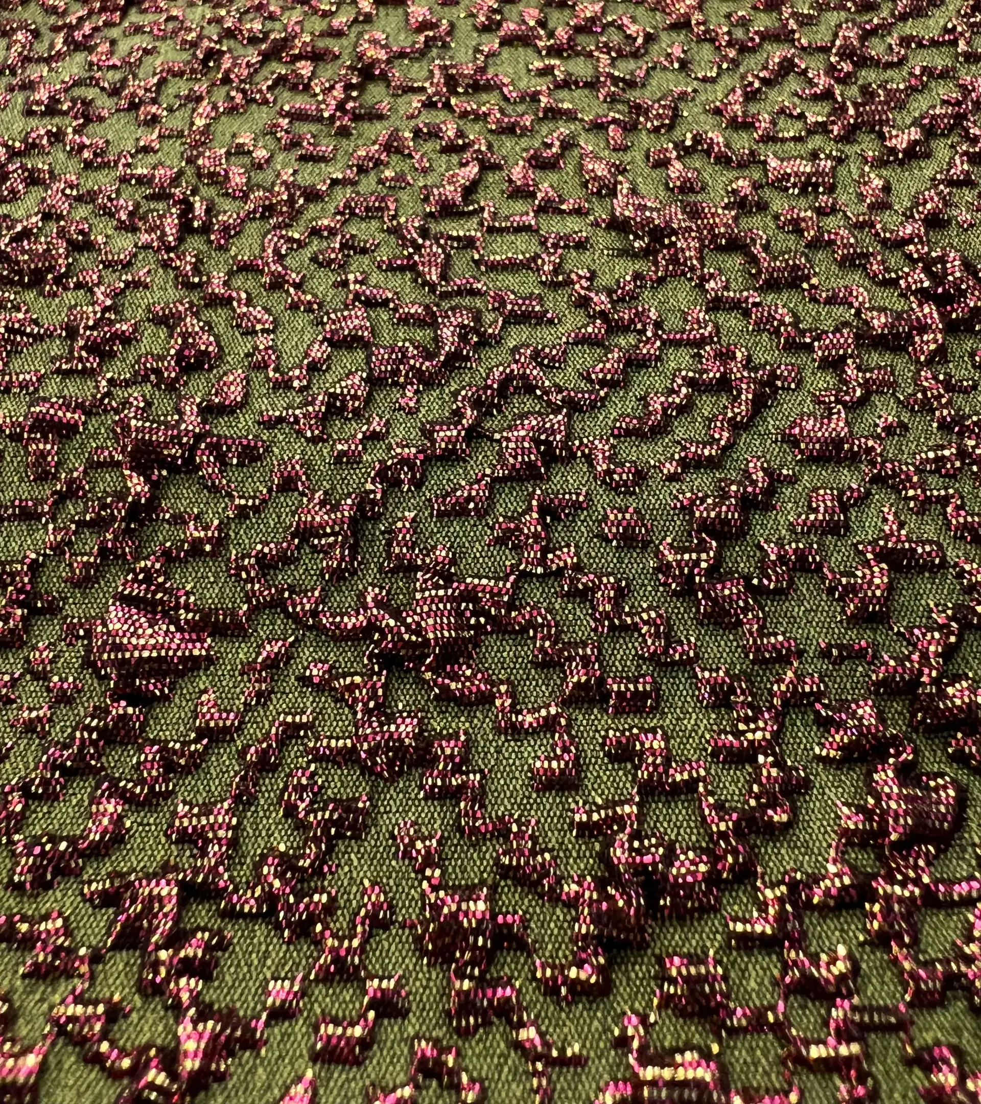 Opalescent Stretch Metallic Brocade in Olive/Bronze