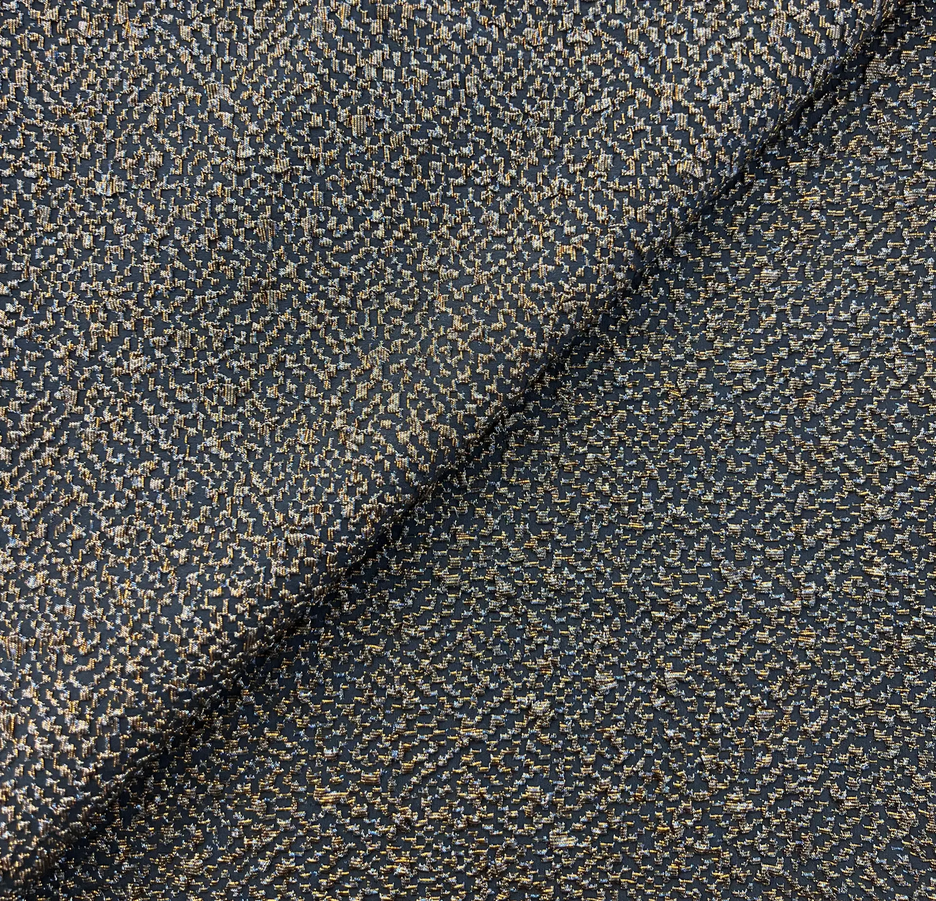 Opalescent Stretch Metallic Brocade in Teal/Bronze