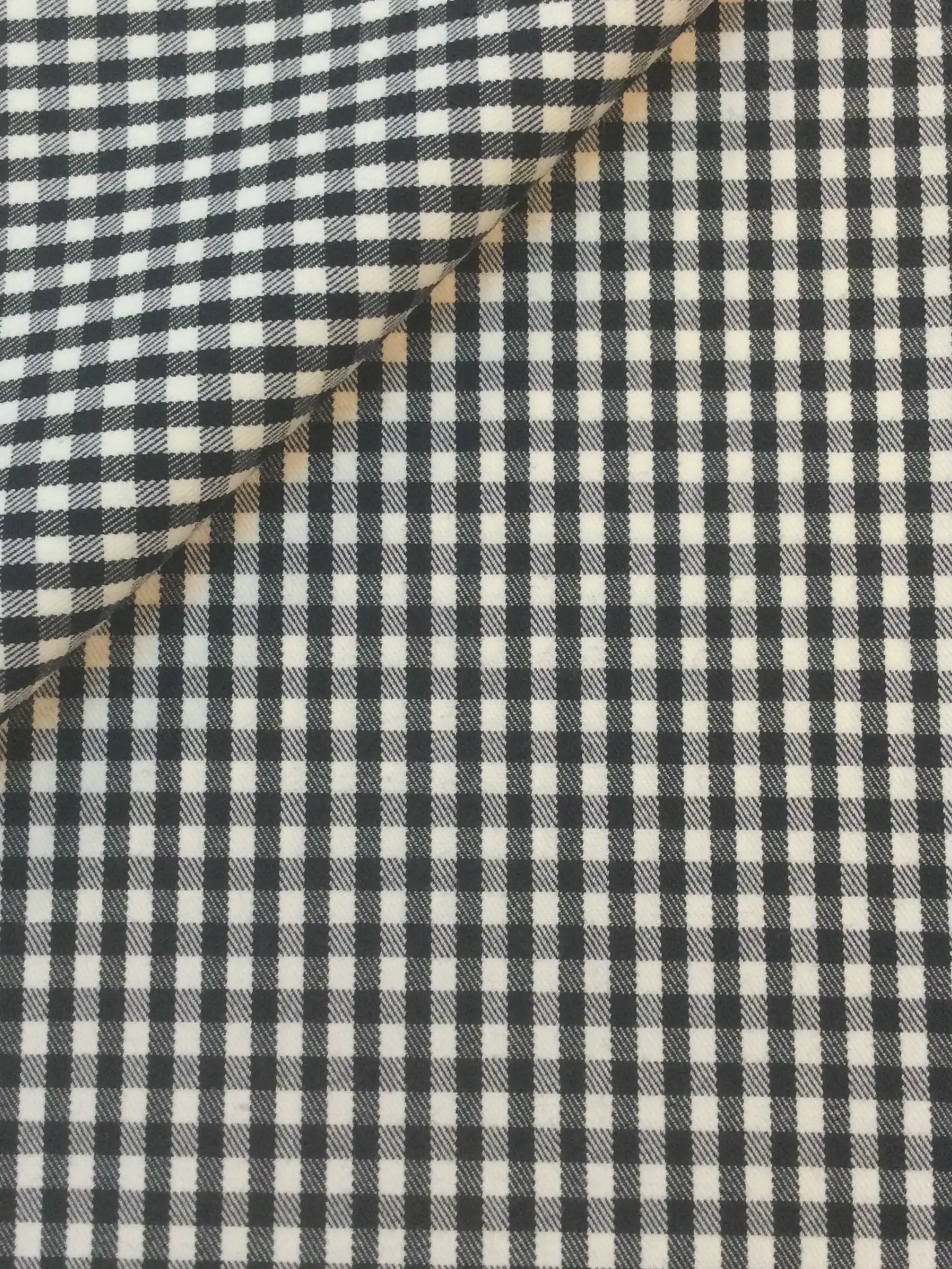 Italian Wool Gingham Check in Black White