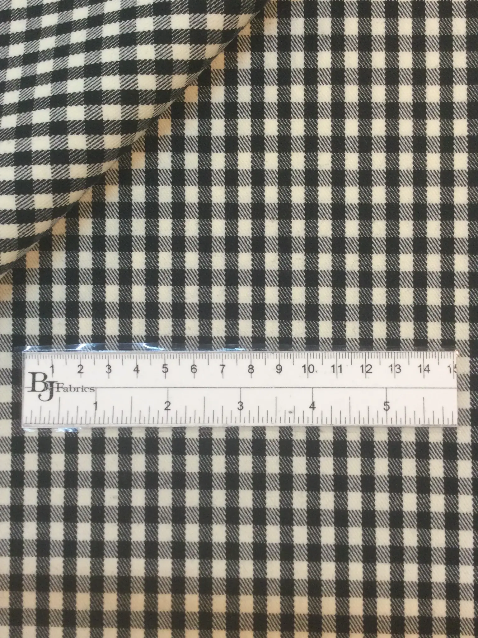 Italian Wool Gingham Check in Black White