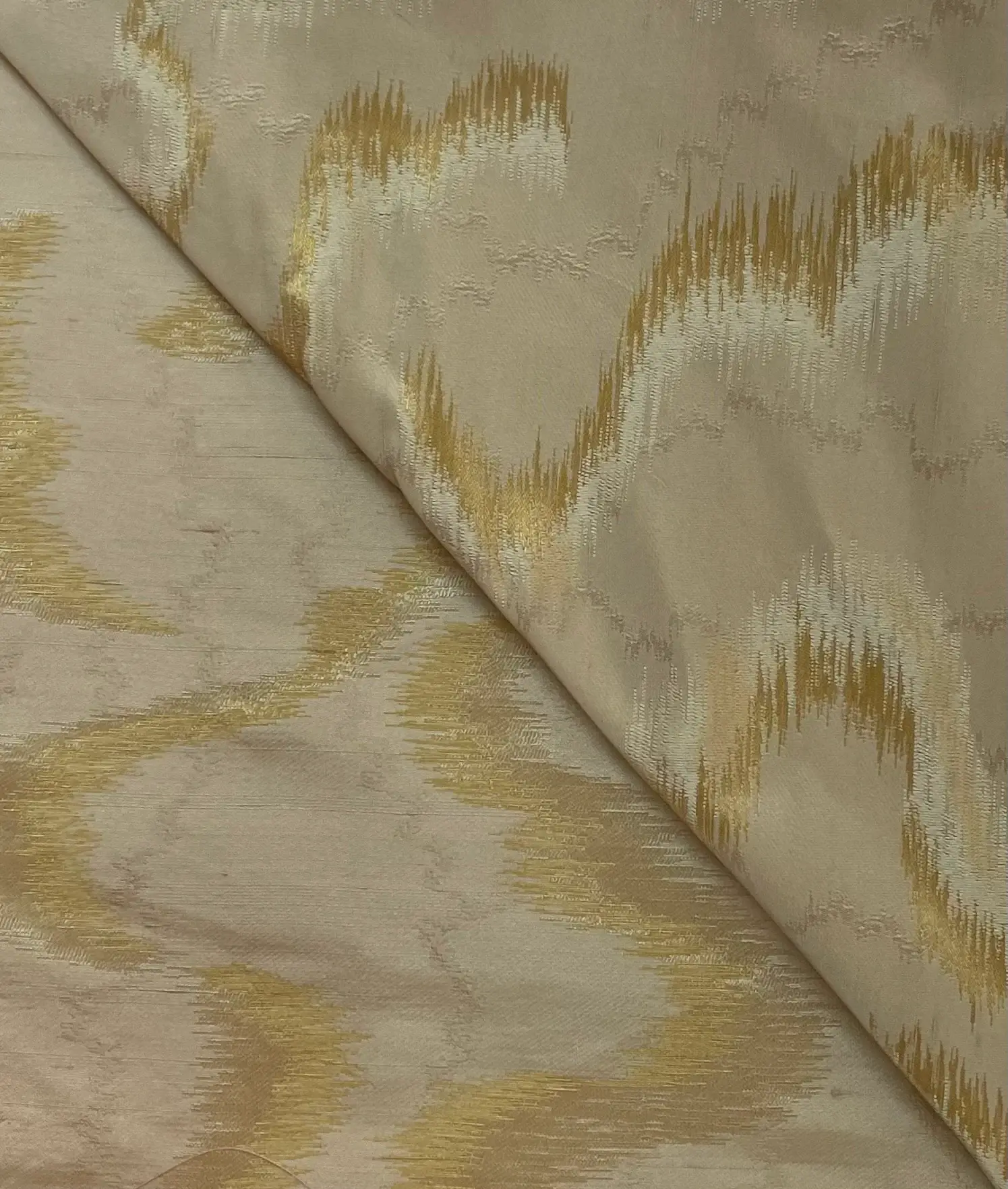 100% Silk Brocade in Gold