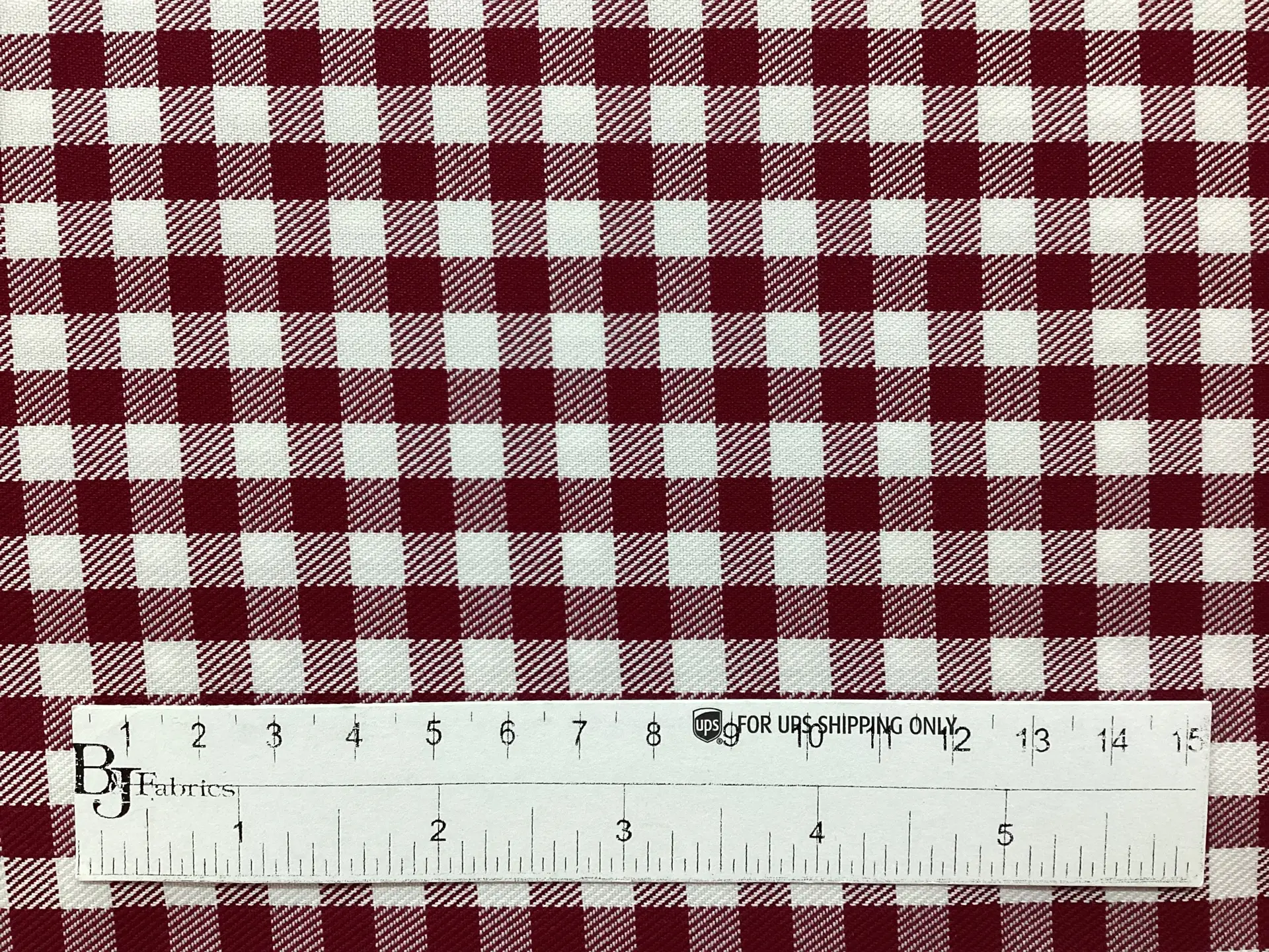 100 % Cotton Gingham Shirting in Cherry Red & White