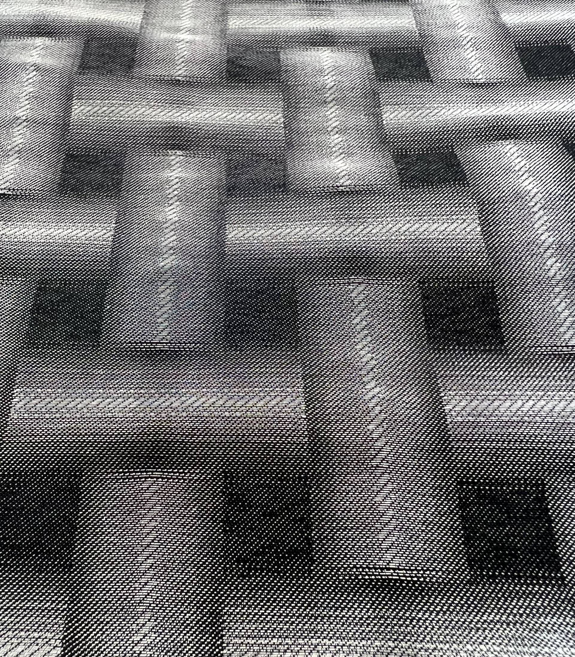 Optical Illusion Brocade in Silver Black
