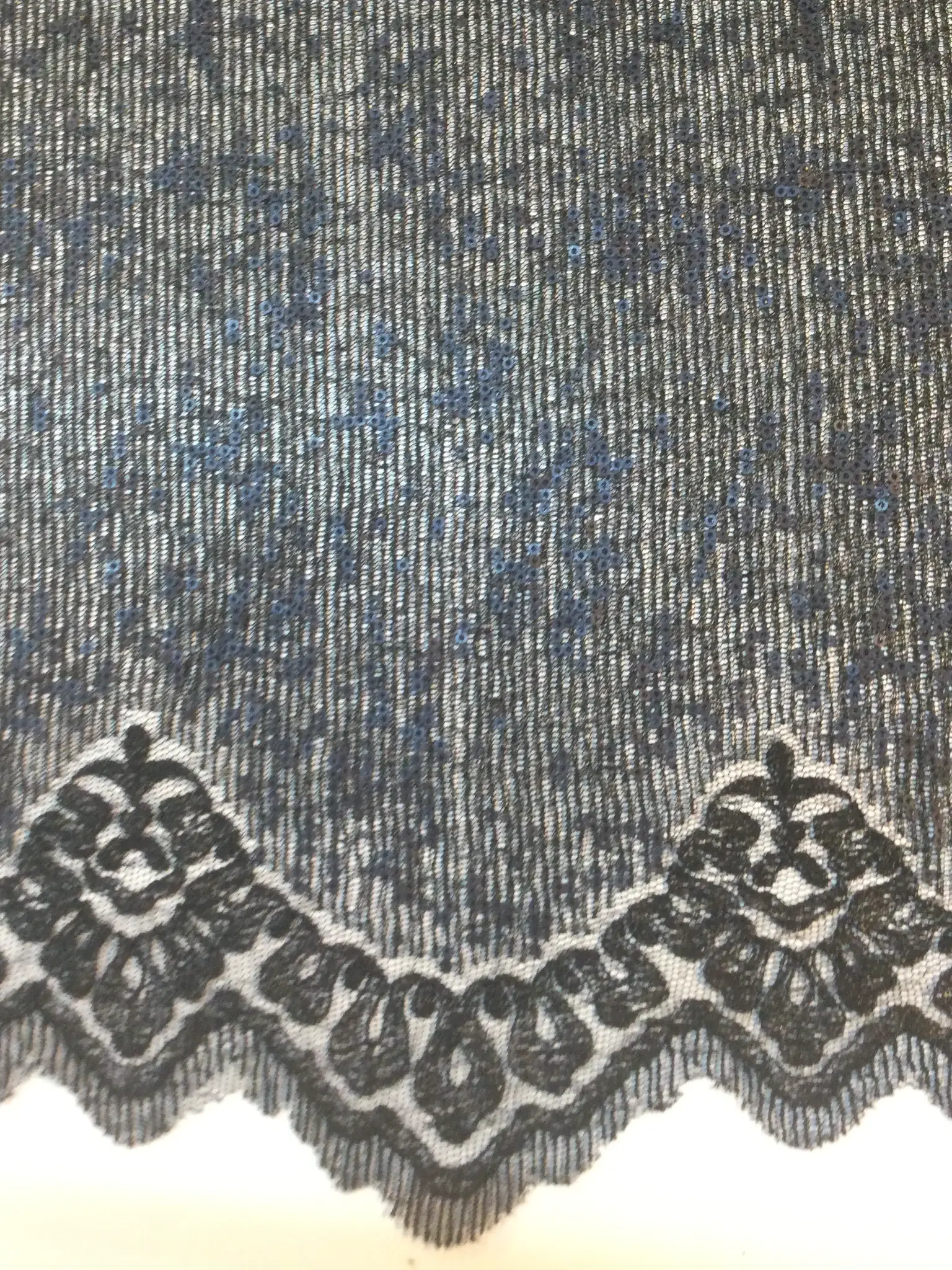 Sequins on Metallic Lace