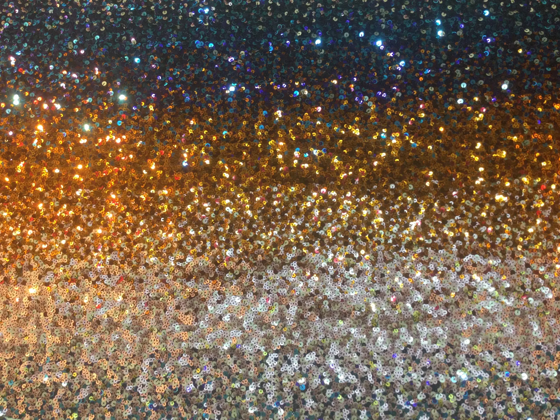 Multi-colored Sequins Ombre' on Stretch Tulle