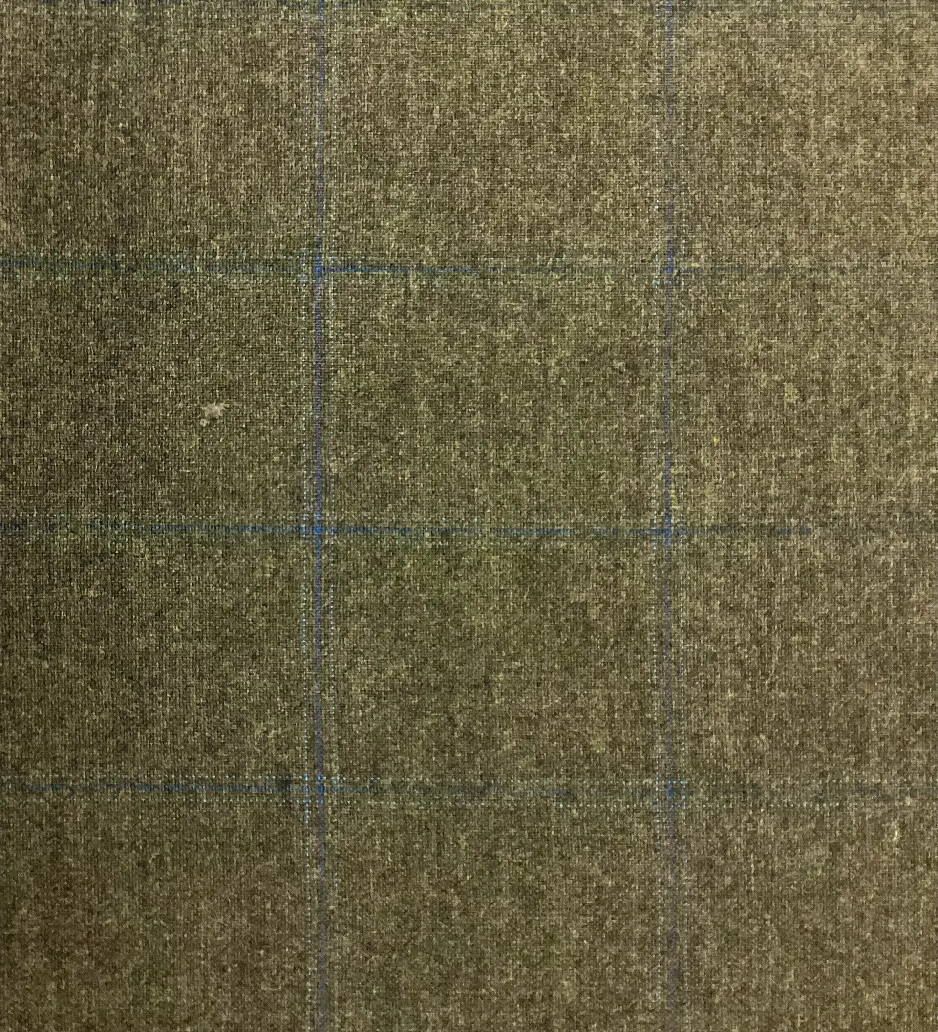Made It Italy 100% Wool Windowpane In Olive 