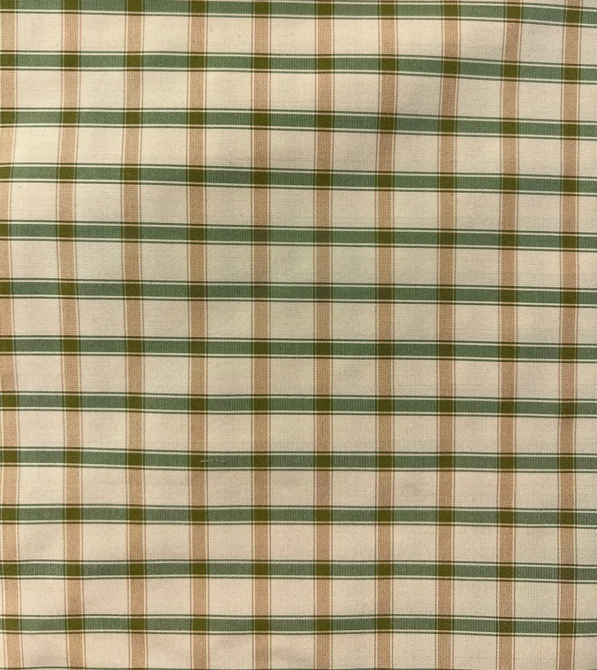 Silk Taffeta Check in Green & Beige & Tan