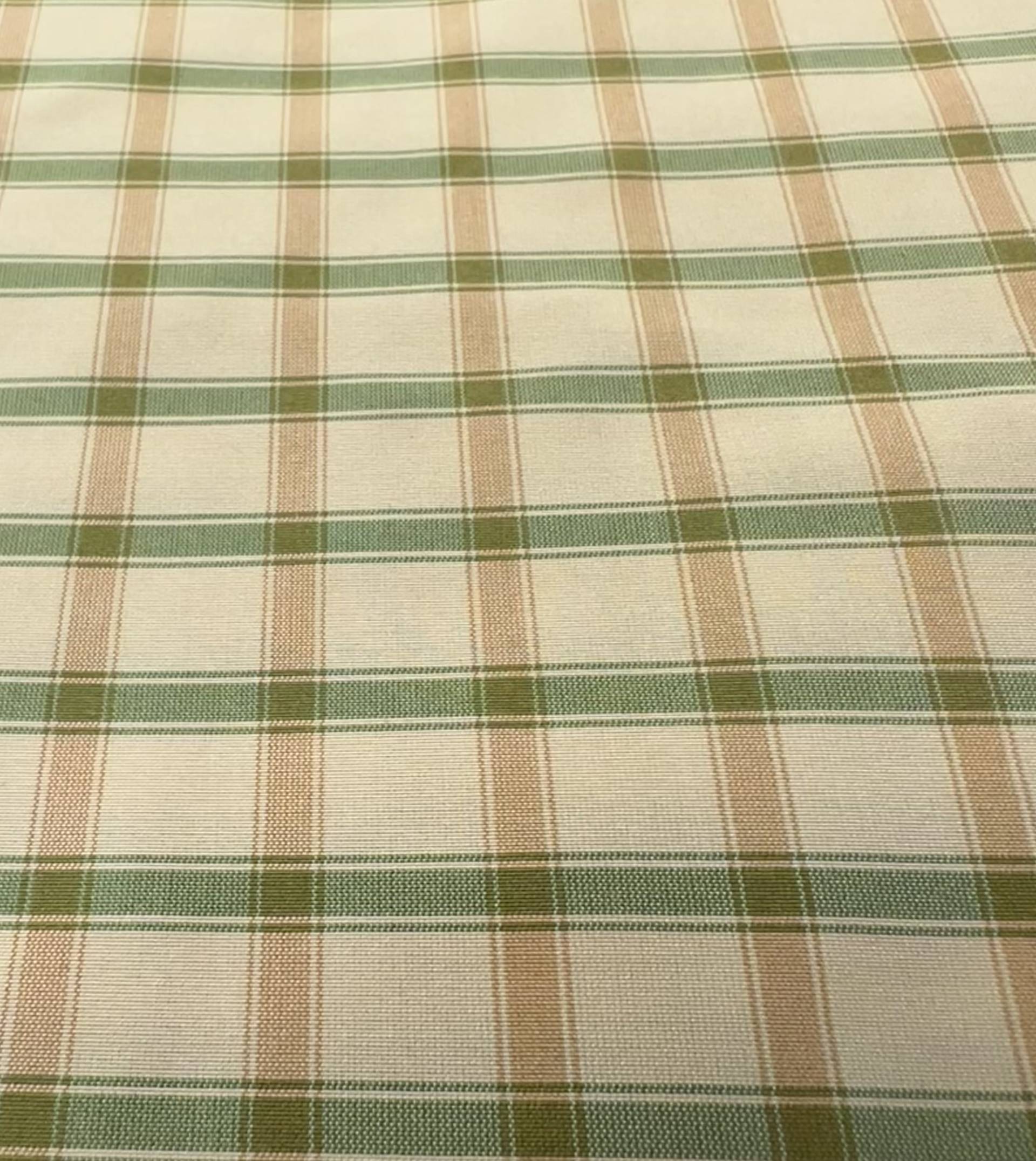 Silk Taffeta Check in Green & Beige & Tan
