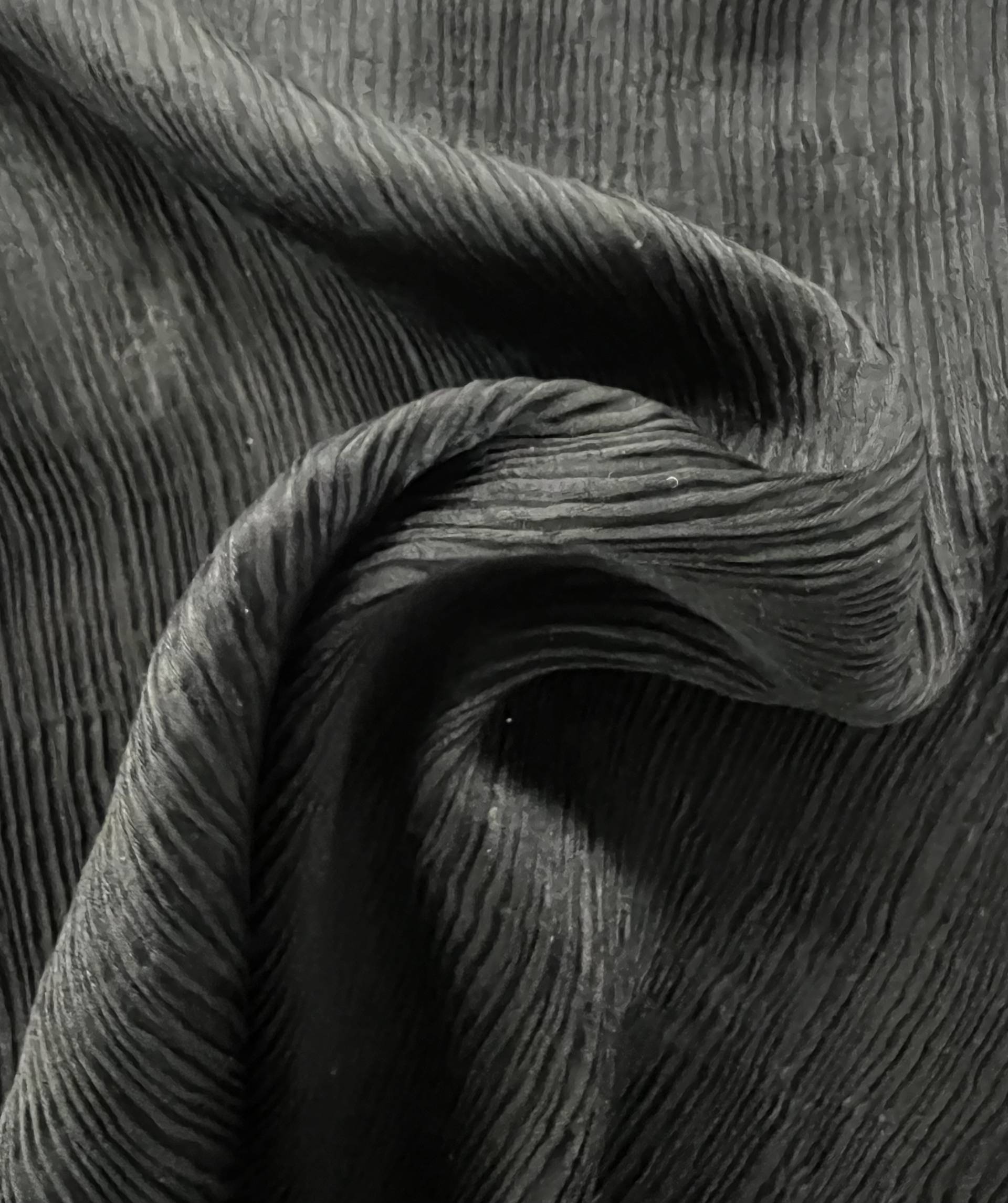 Crinkle Triacetate Cupro Charmeuse in Black