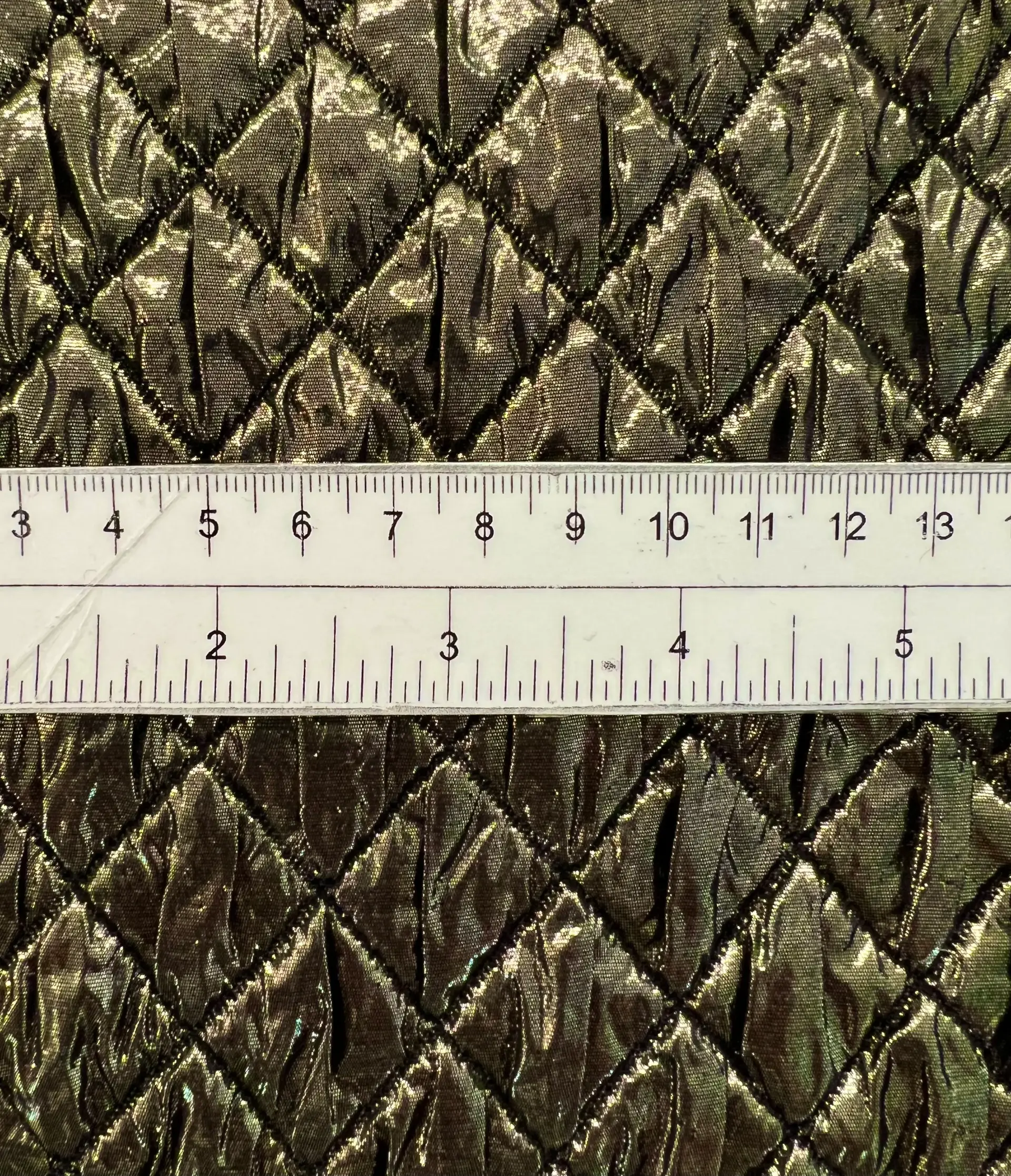 Silk Blend Metallic Diamond Brocade in Gold