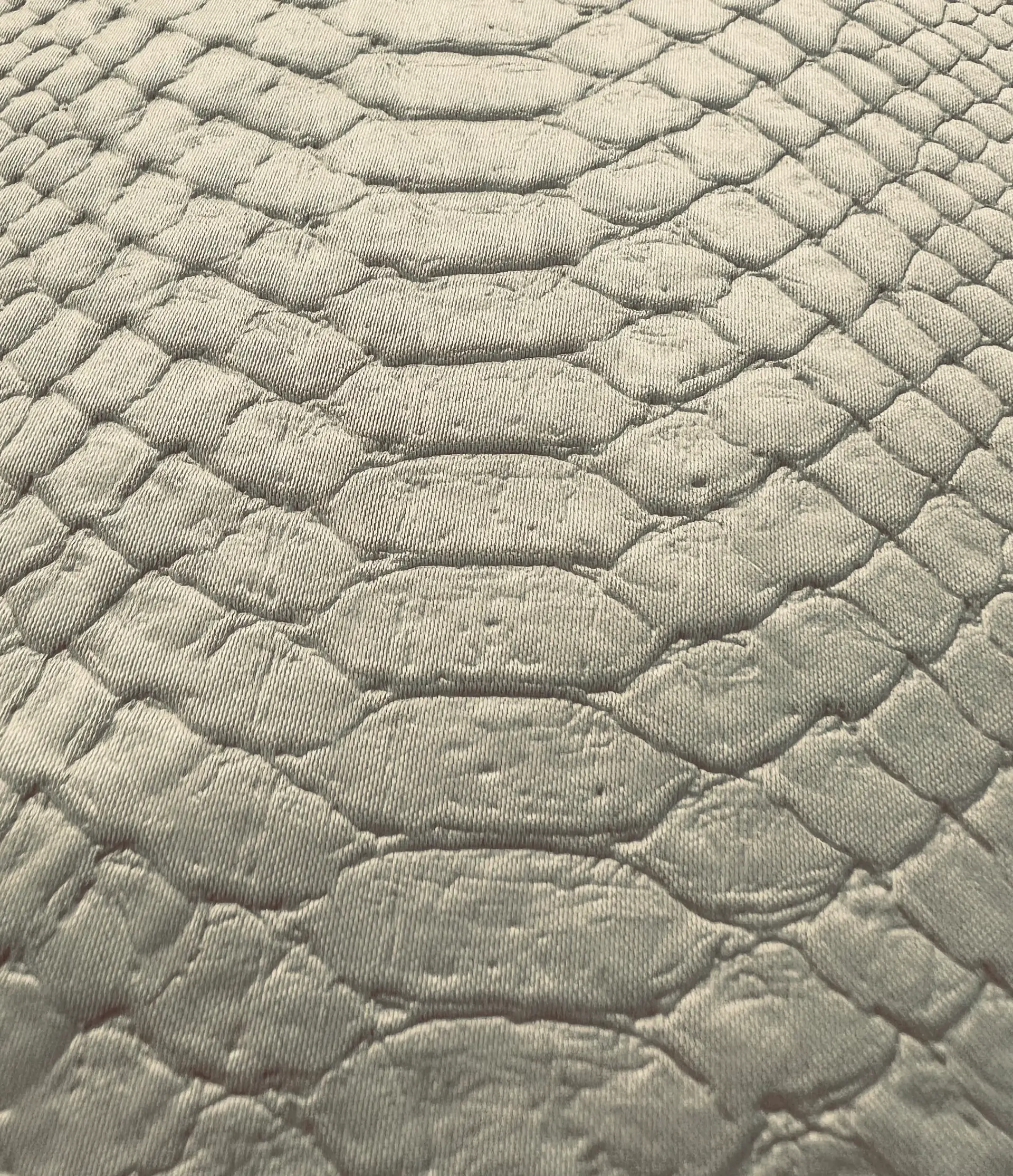 Silk & Nylon Embossed Reptile in Cream