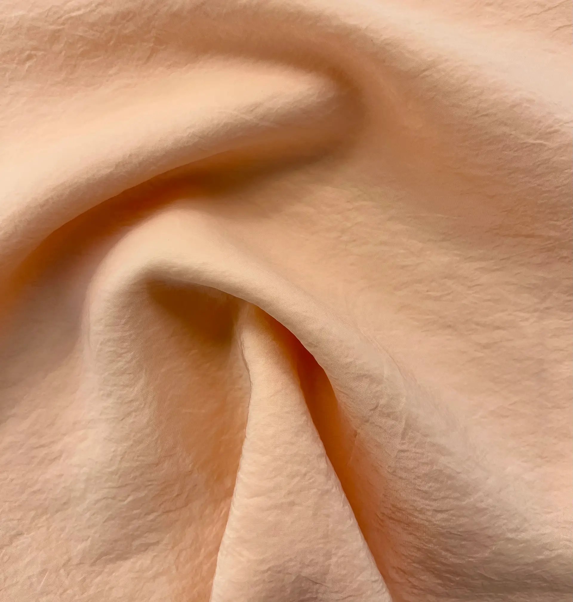 Italian Crinkle Cupro Nylon in Apricot