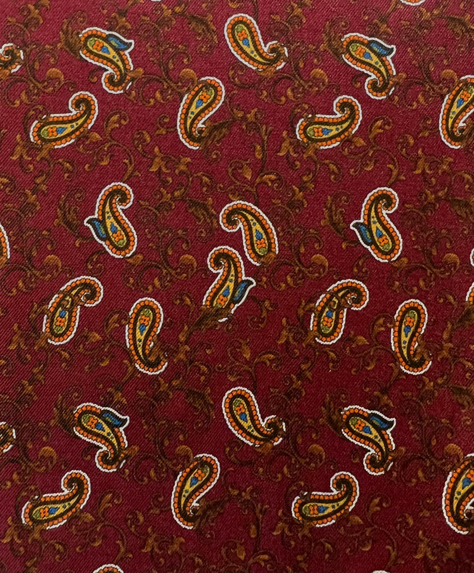 Paisley Viscose Twill Print Burgundy 