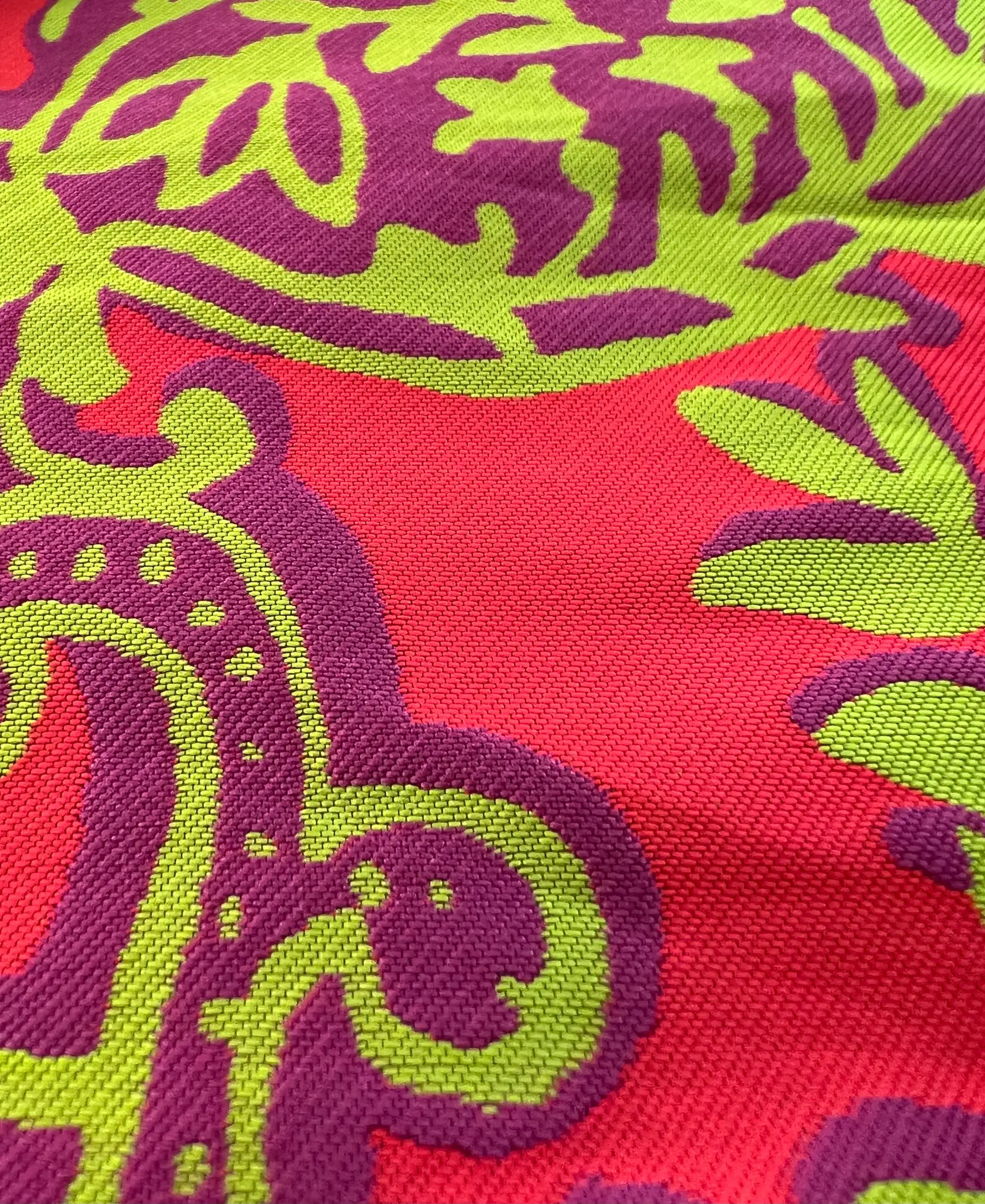Double Face Brocade in Neon Paisley