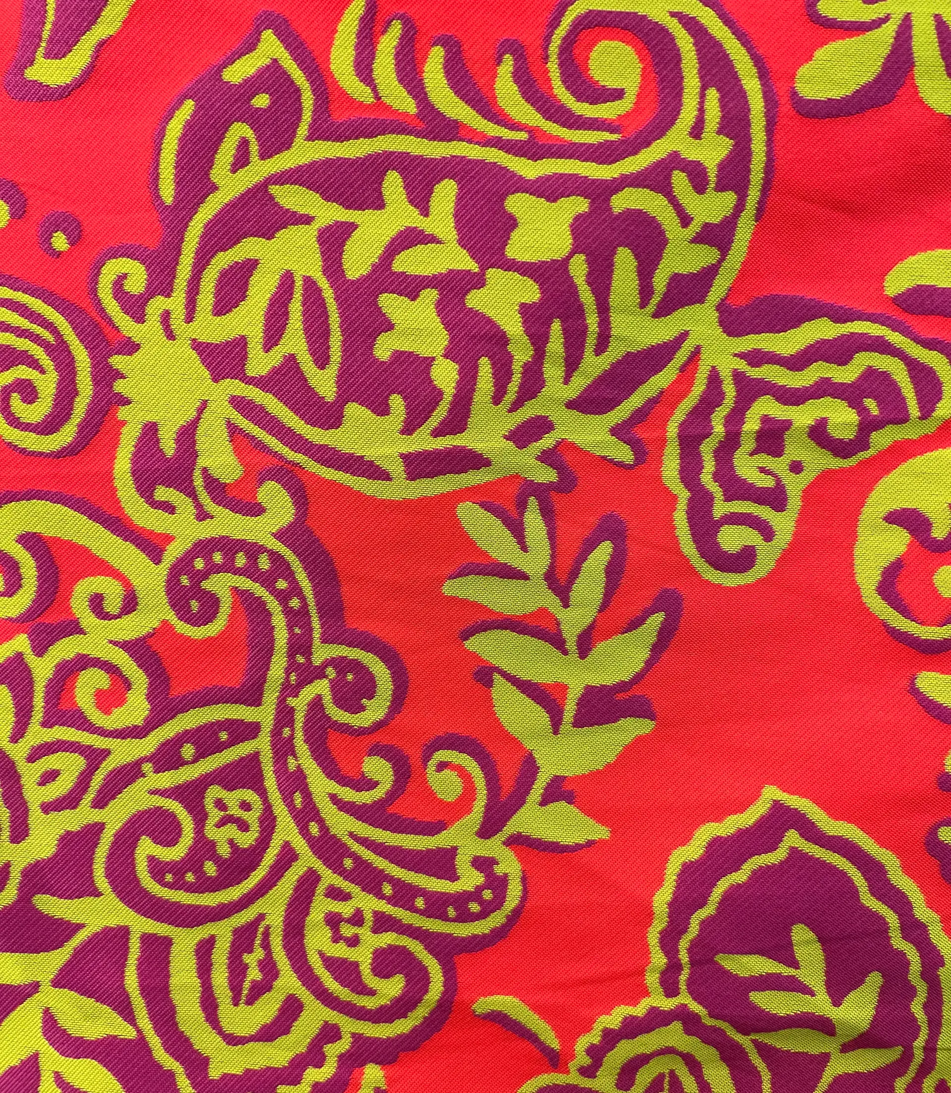 Double Face Brocade in Neon Paisley