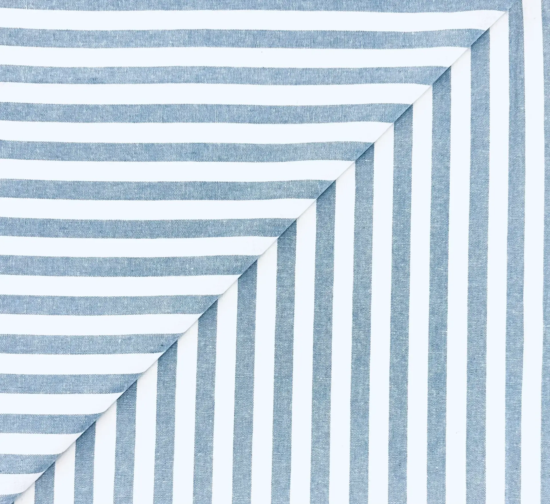 Yarn Dyed Linen Cotton Stripe in Chambray