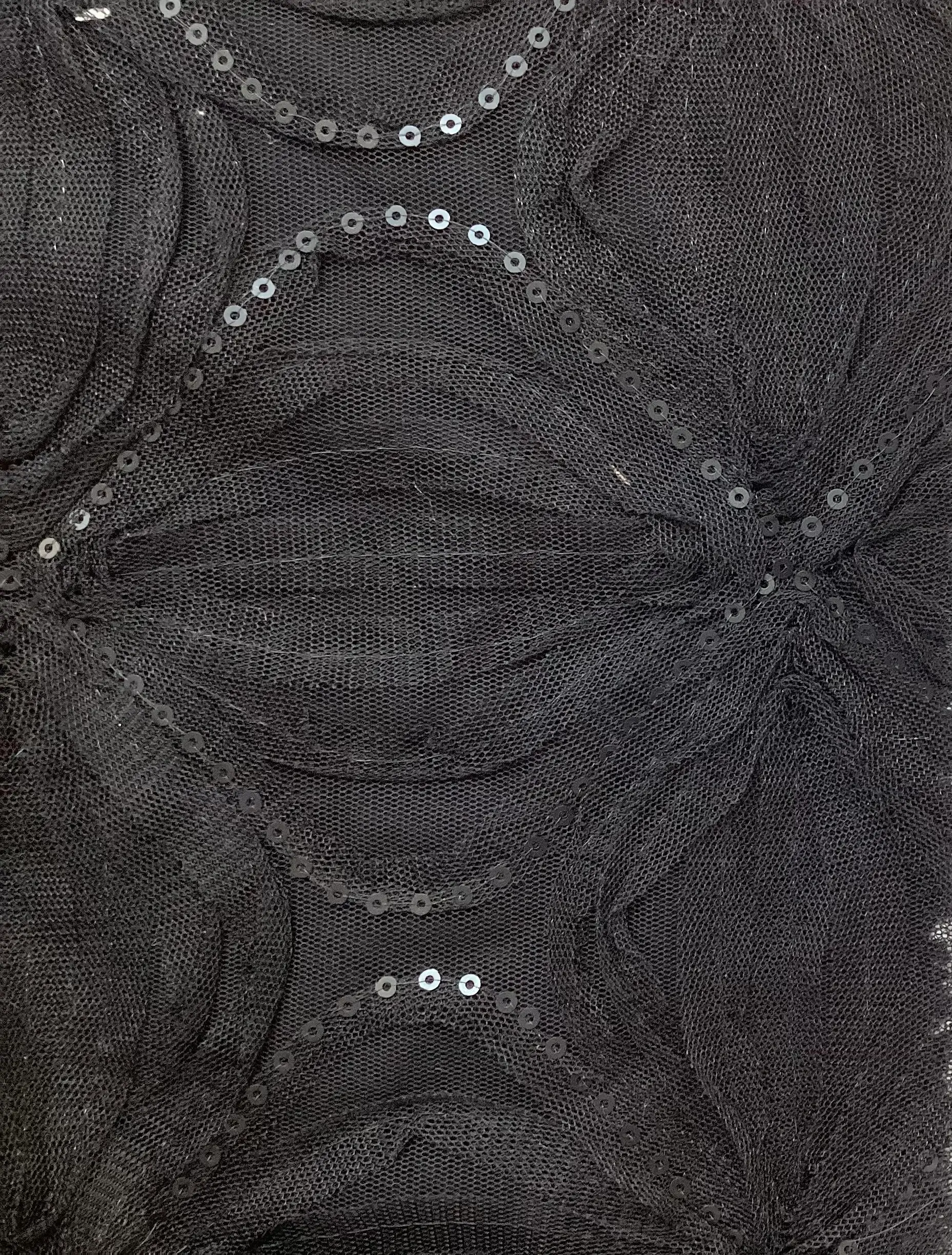 embroidered tulle with Sequins In Black