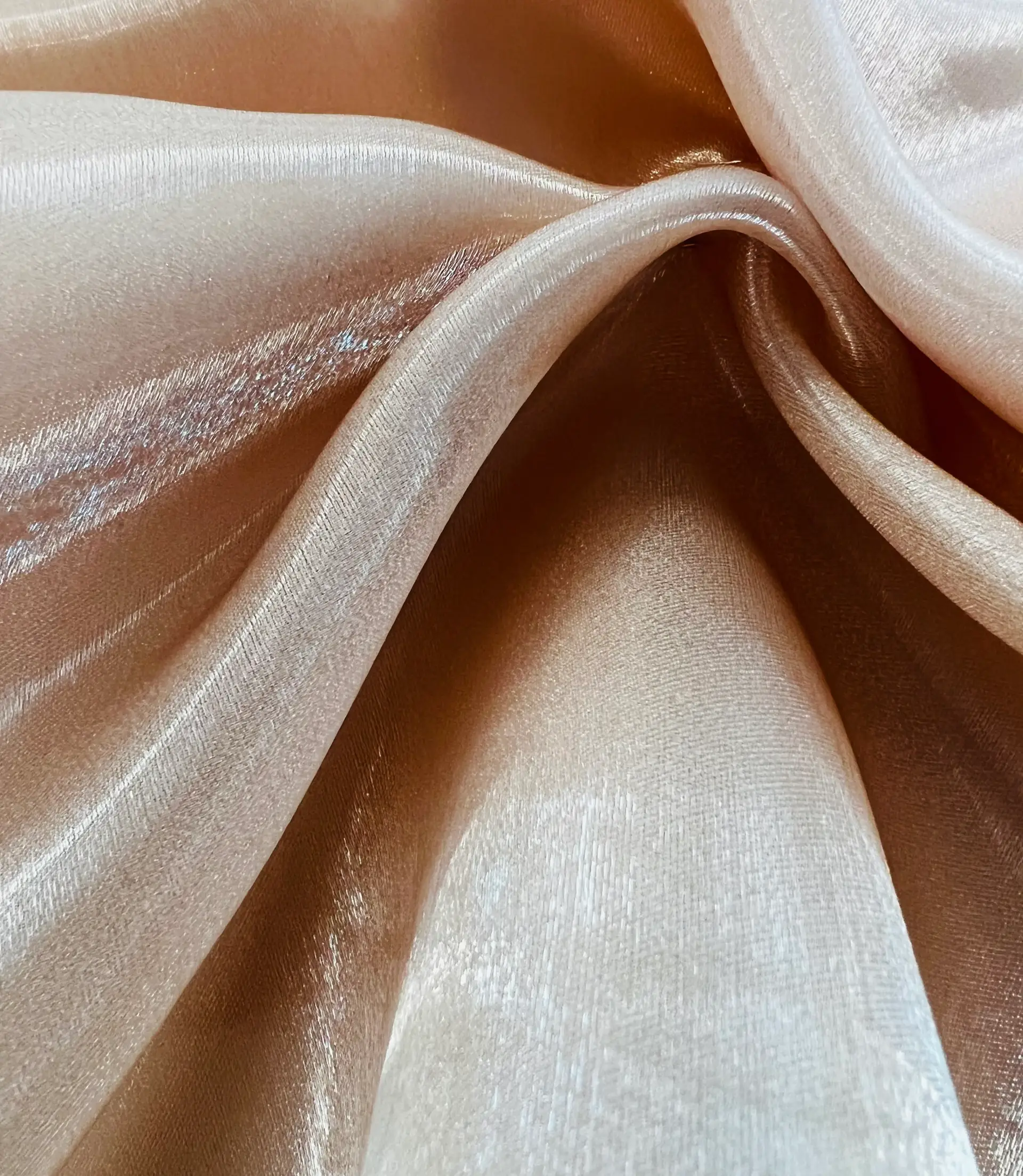 Polyester Liquid Satin Organza in Blush