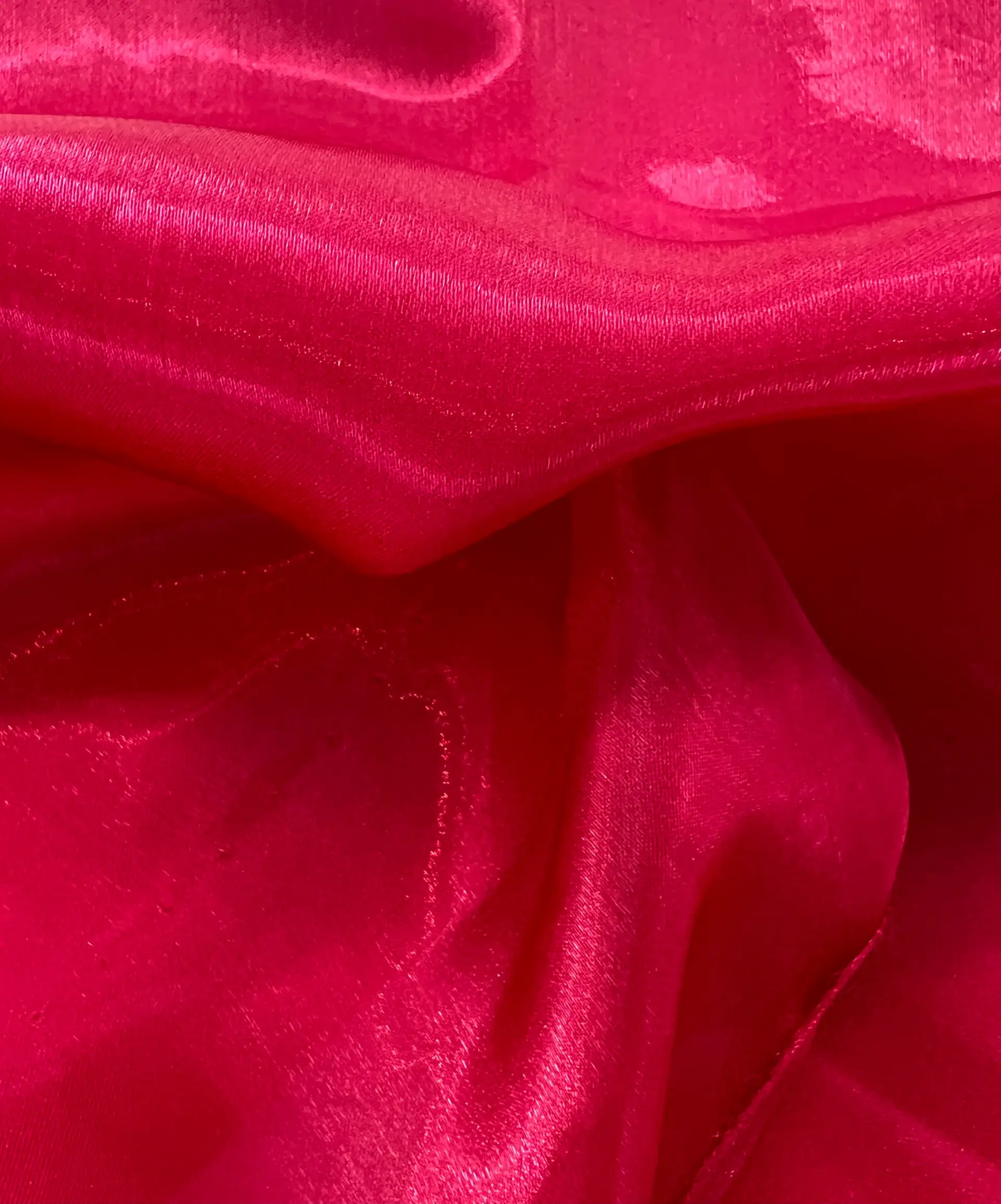 Polyester Liquid Satin Organza in Fuchsia