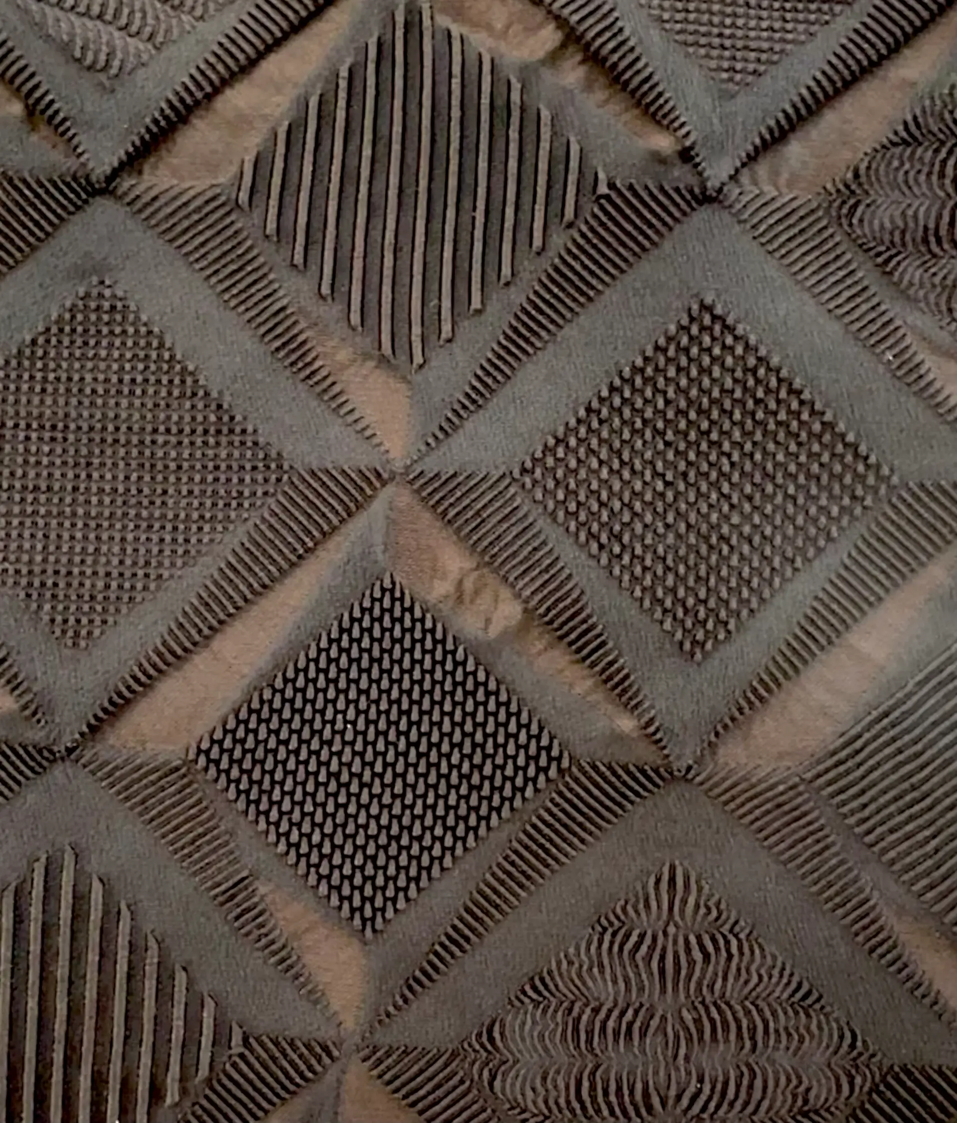 Polyester and Nylon Blend Stretch Brocade in Brown