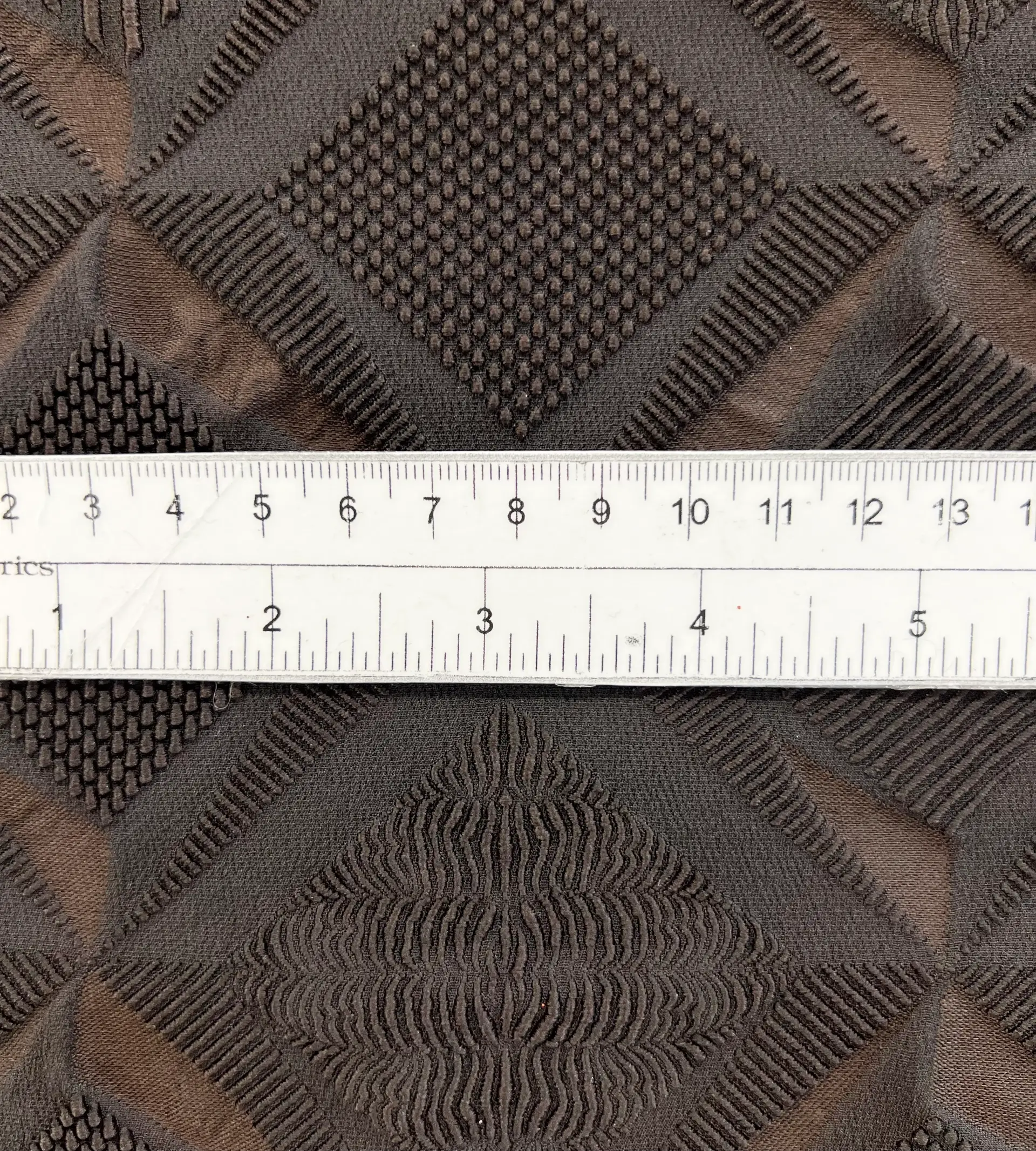 Polyester and Nylon Blend Stretch Brocade in Brown