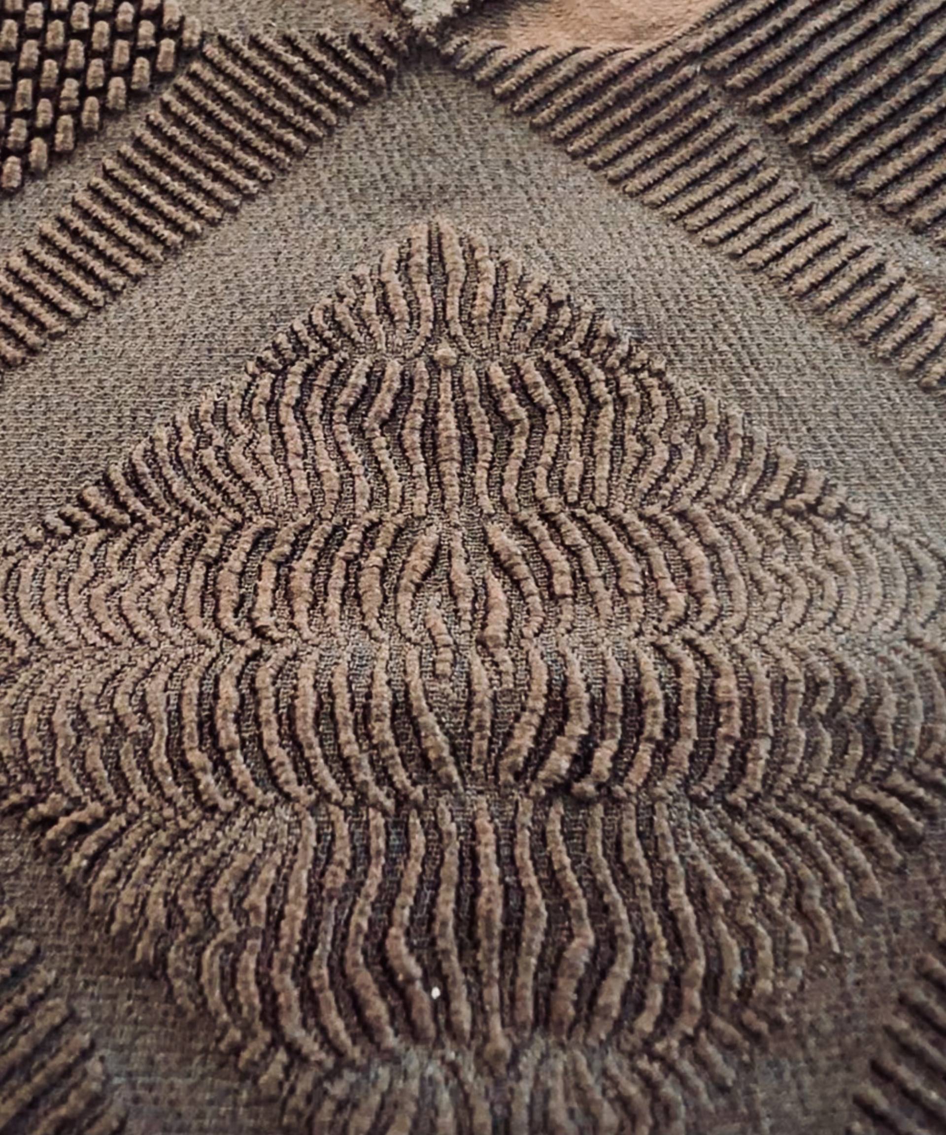Polyester and Nylon Blend Stretch Brocade in Brown