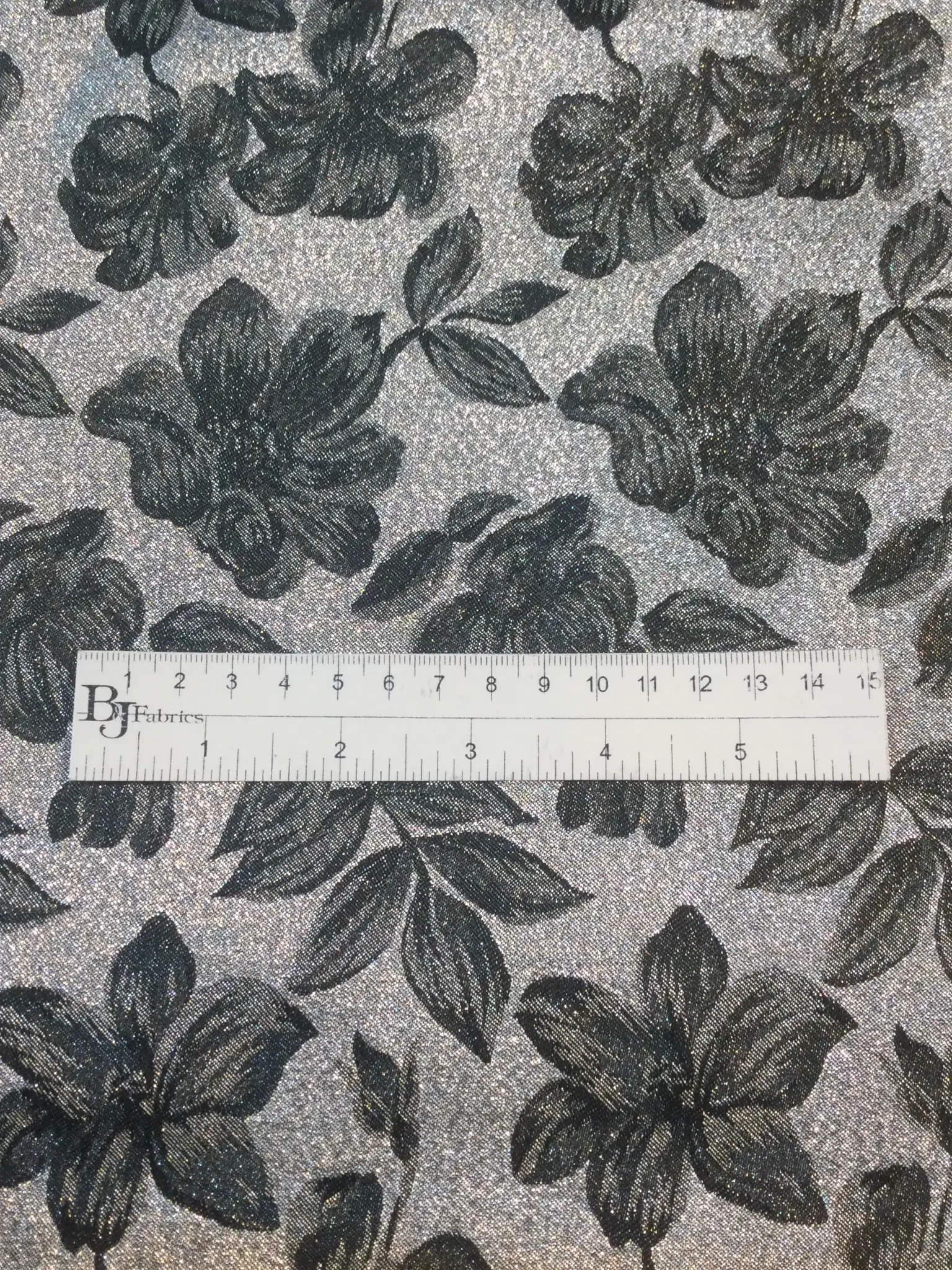 Lame' Brocade in Silver and Black