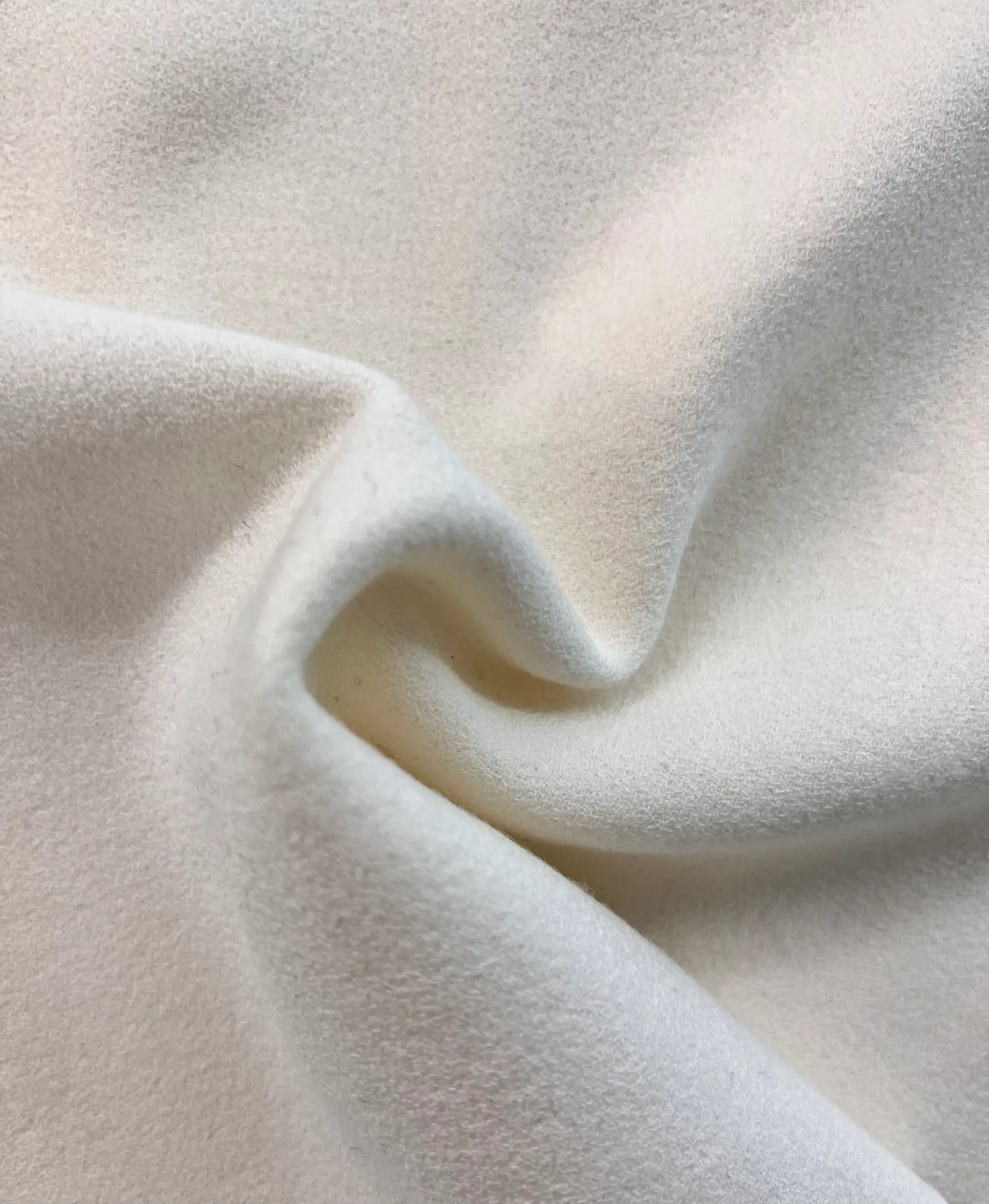 Italian Couture Wool Silk Double Crepe in Ivory