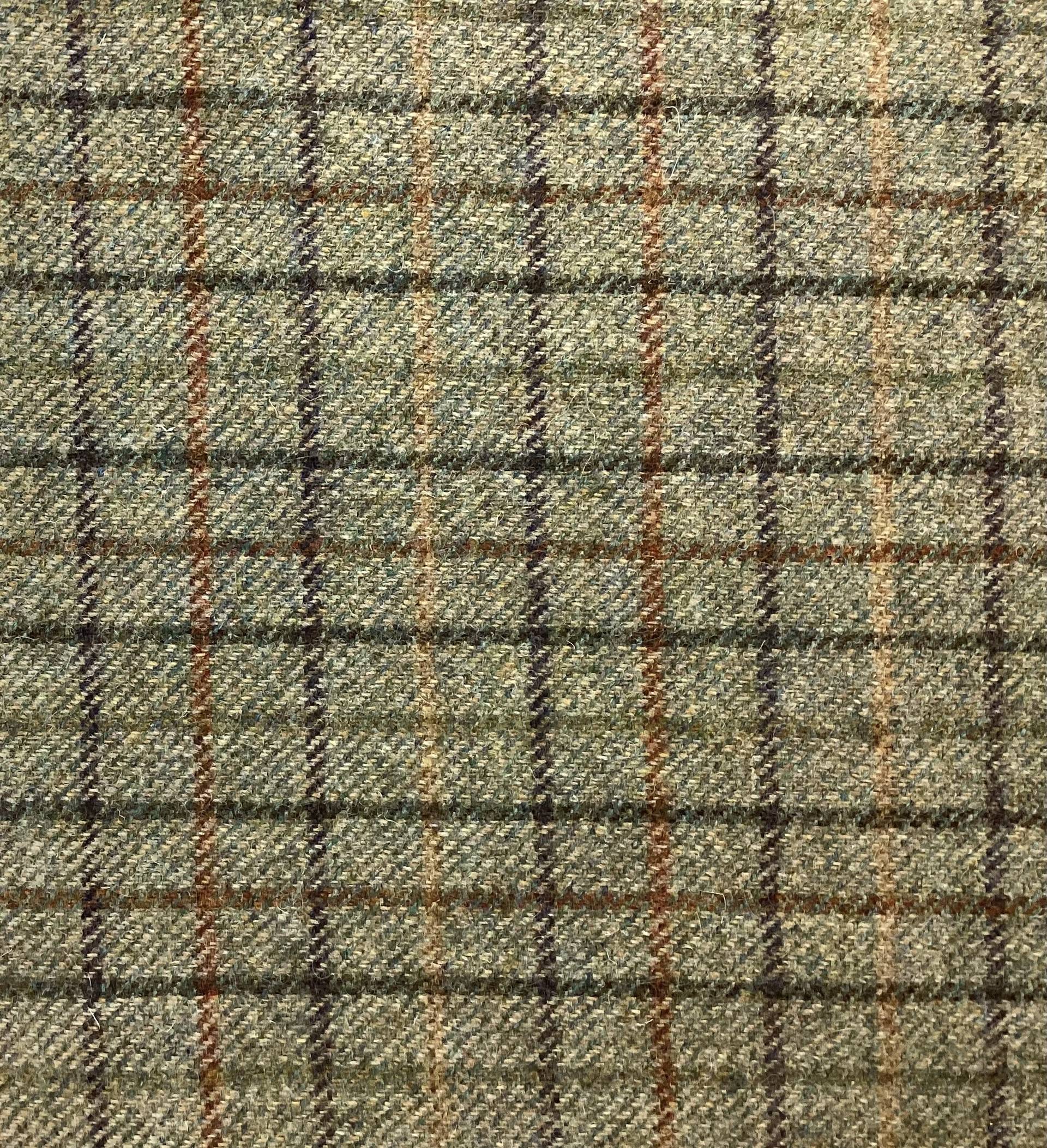 Italian Wool Tweed Plaid in Artichoke