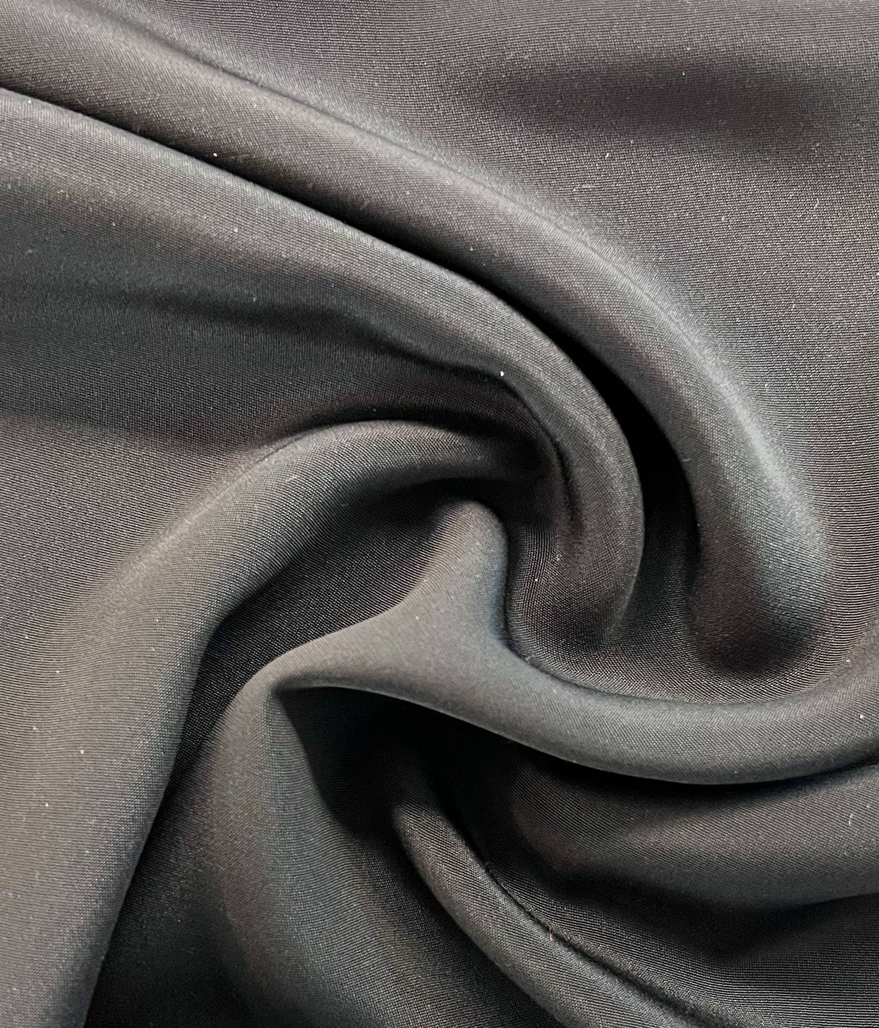 Silk Crepe de Chine in Deep Charcoal 