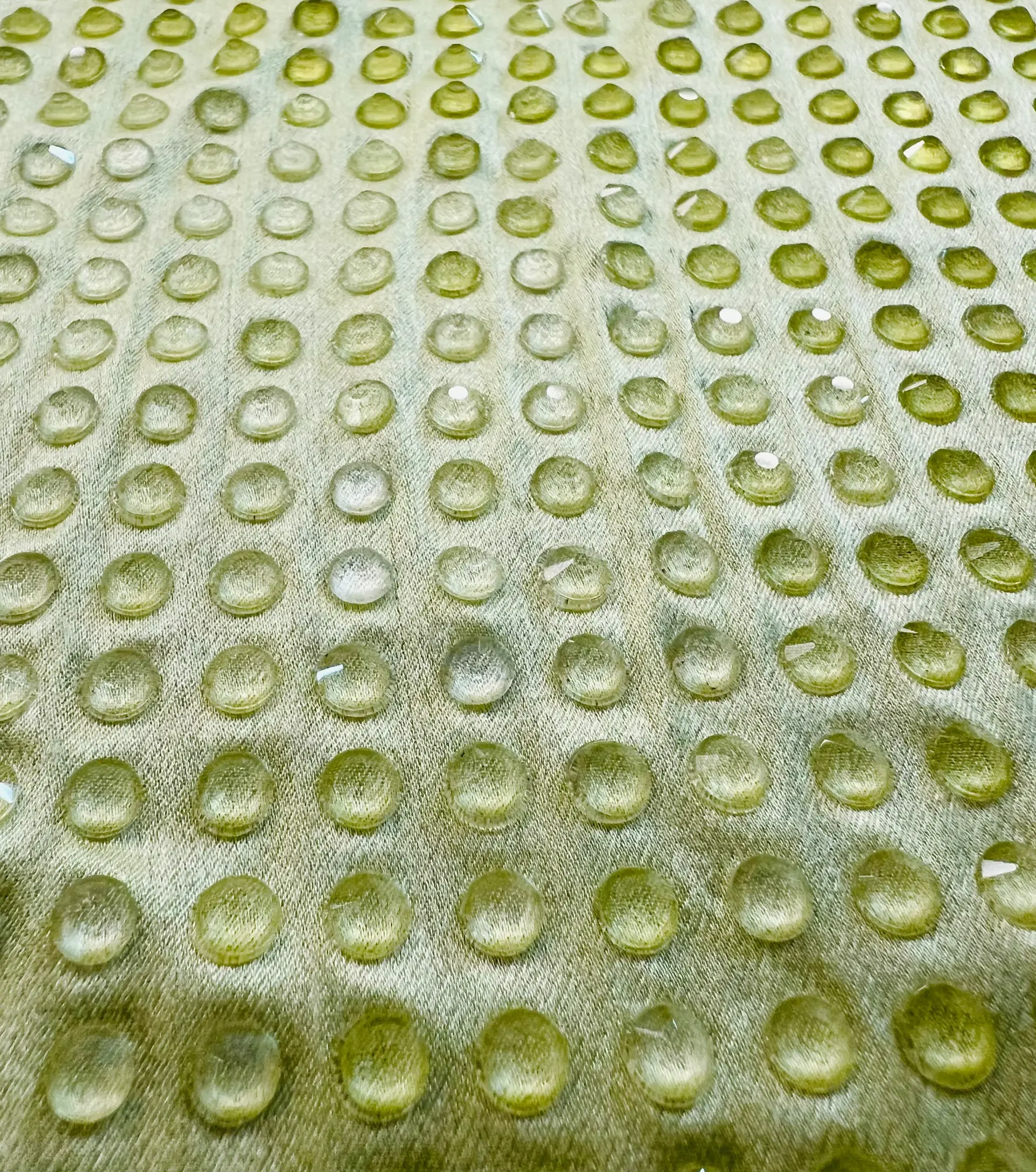 Austrian Crystal on Silk Charmeuse in Limoncello