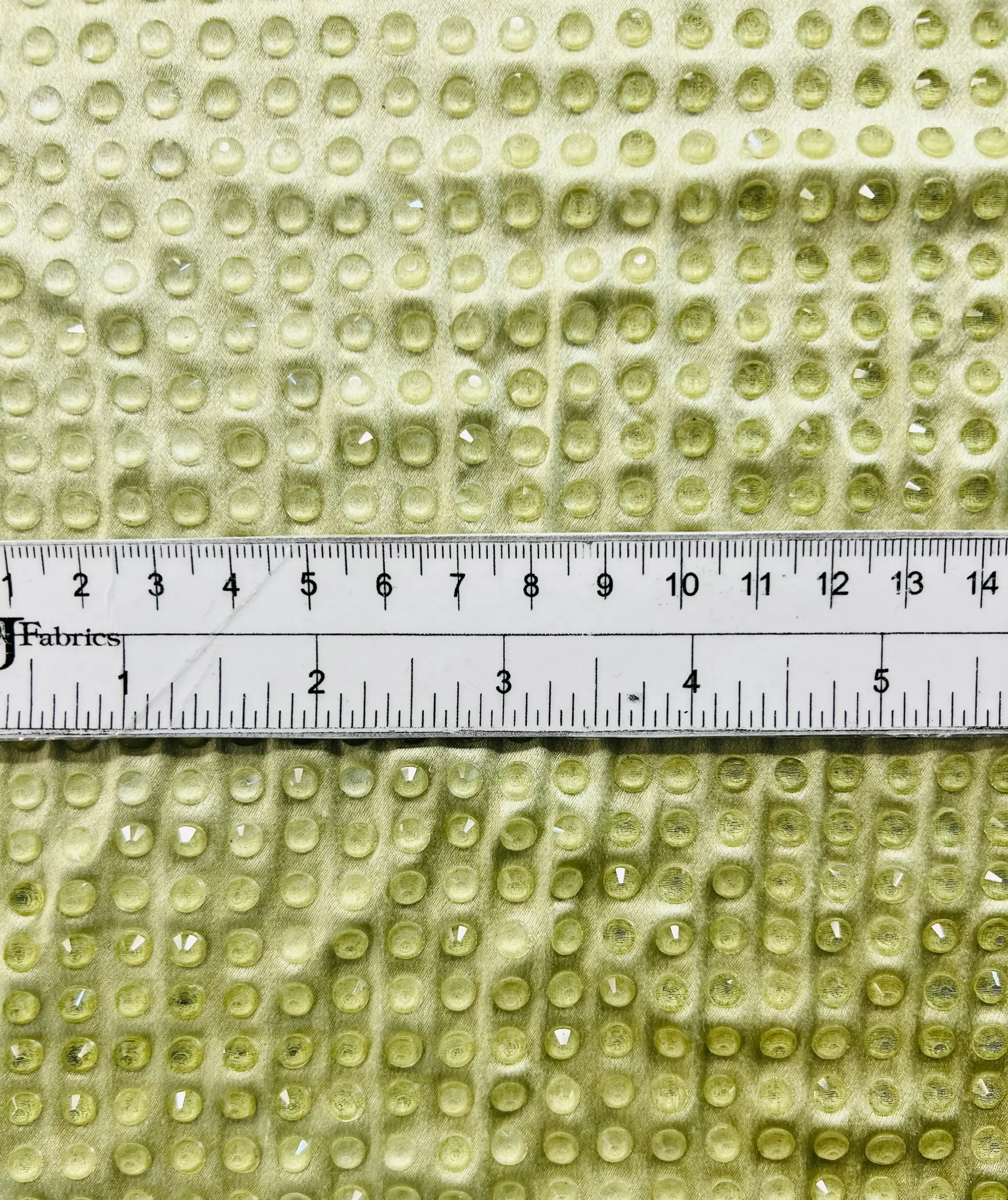 Austrian Crystal on Silk Charmeuse in Limoncello