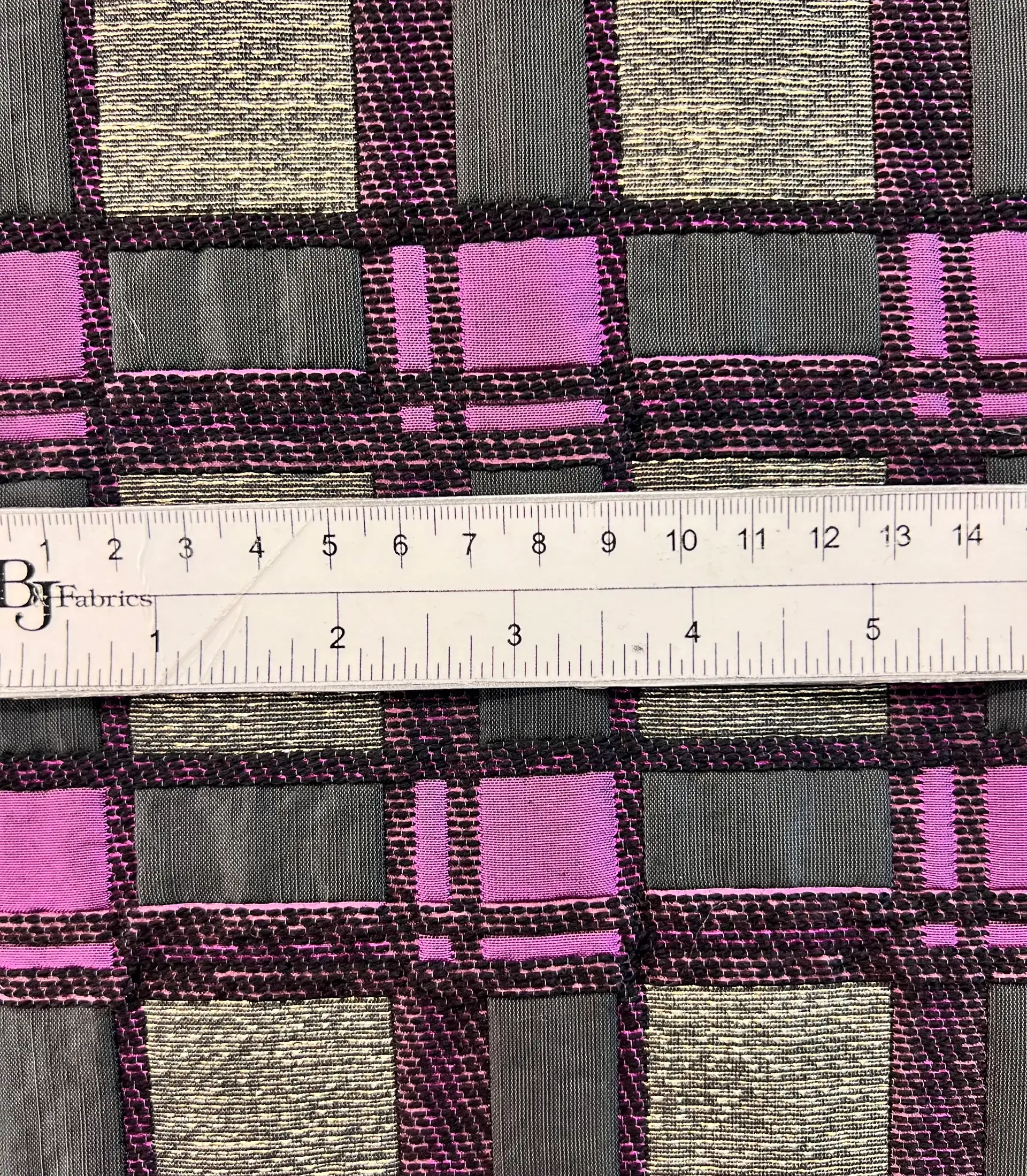 Italian Metallic Brocade in Purple and Gold Squares