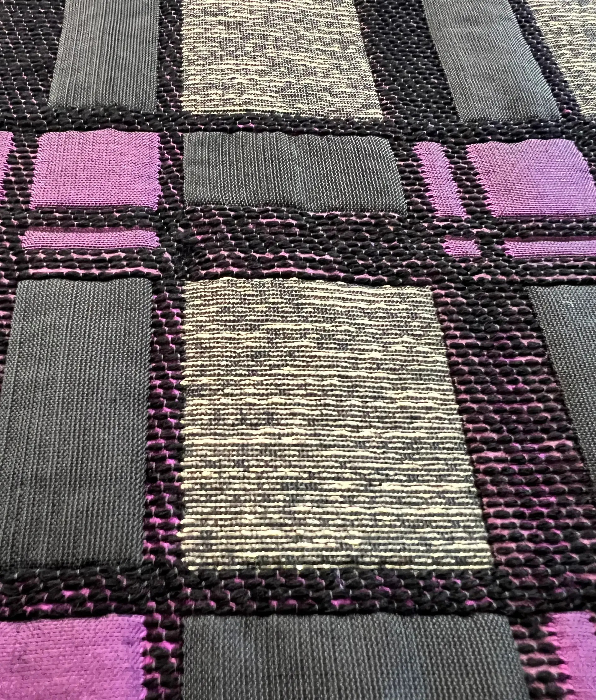 Italian Metallic Brocade in Purple and Gold Squares