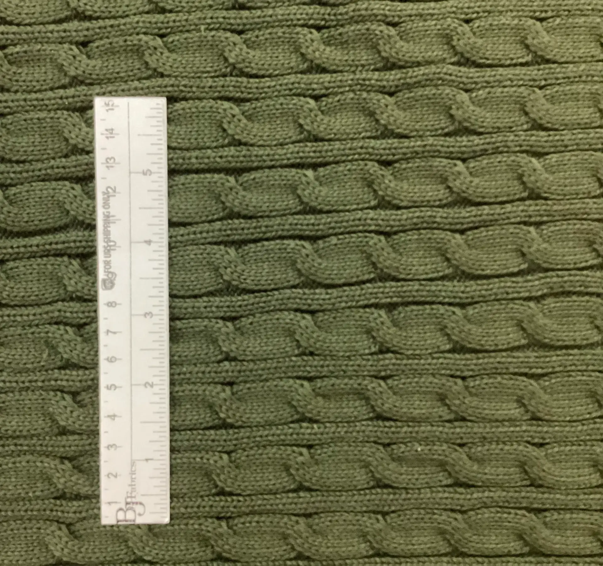100% Cotton Cable Knit In Pine Green