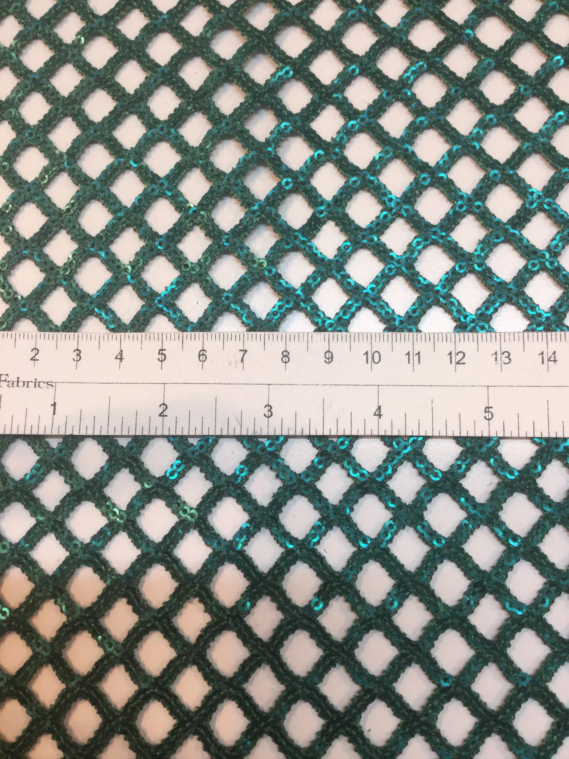 Matte Finish Fishnet Mini-Sequins in Green
