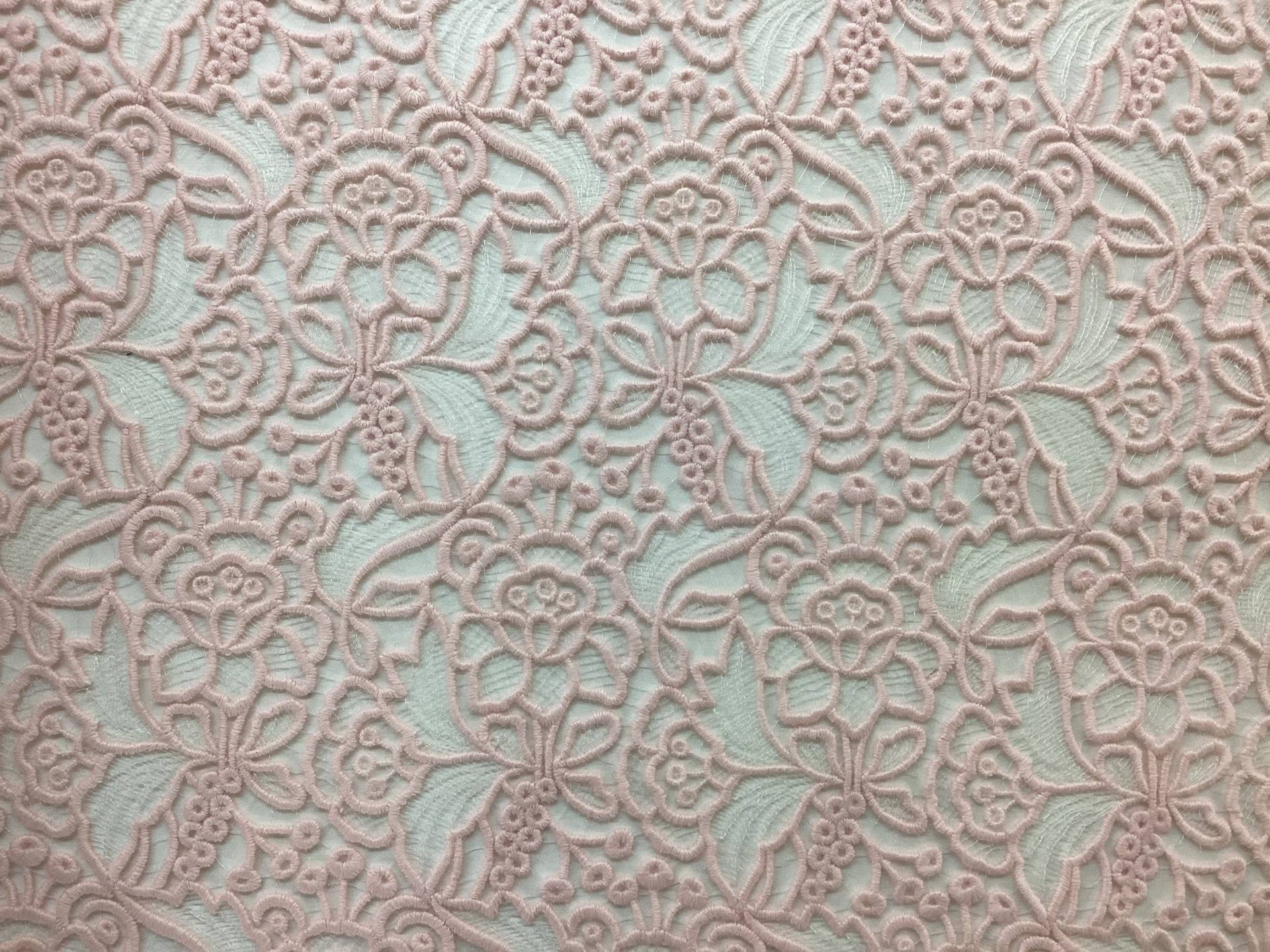 Made in Italy Guipure Lace Embroidery in Pink